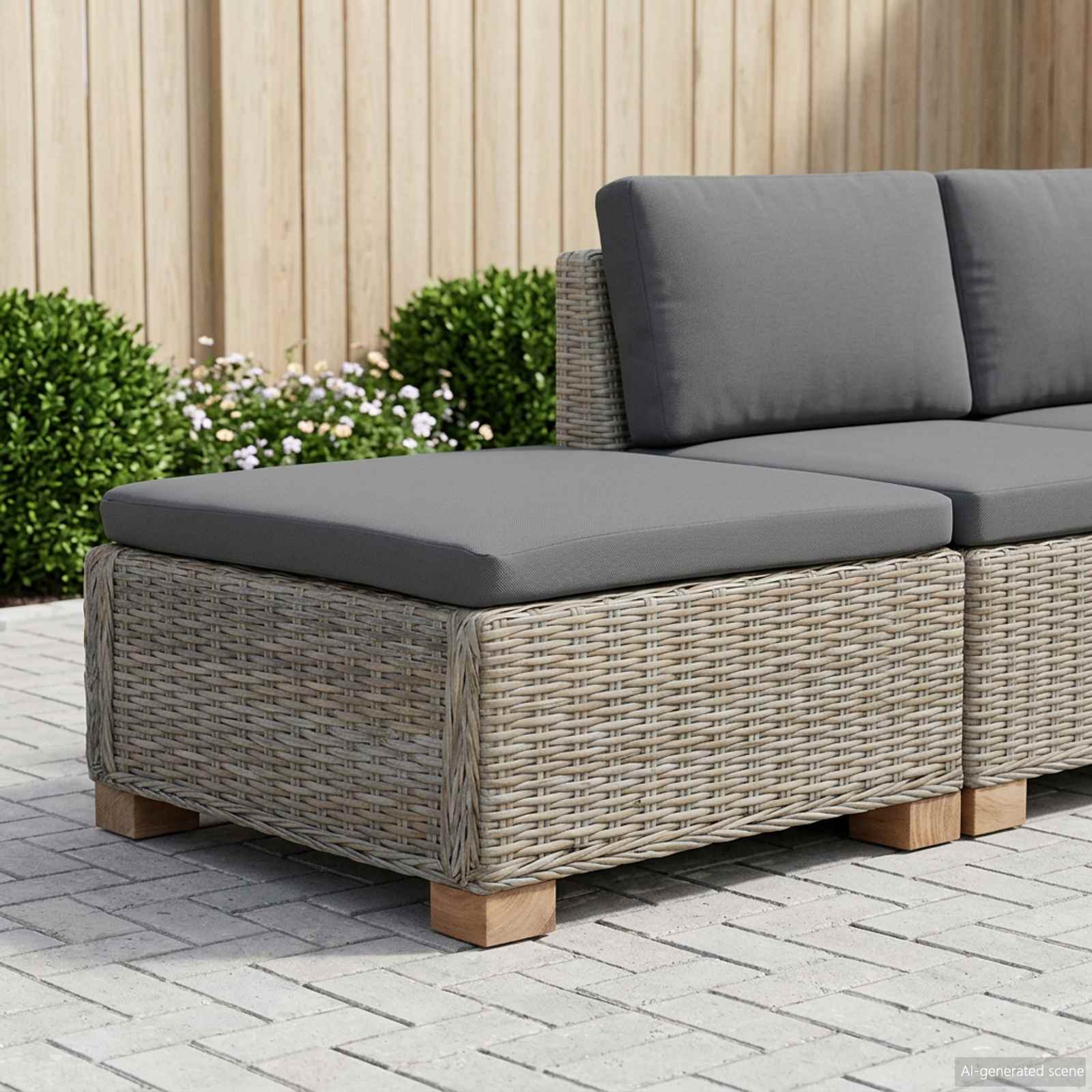 vidaXL Voetensteun met Kussen GENDT Natuurlijk rattan Naturel