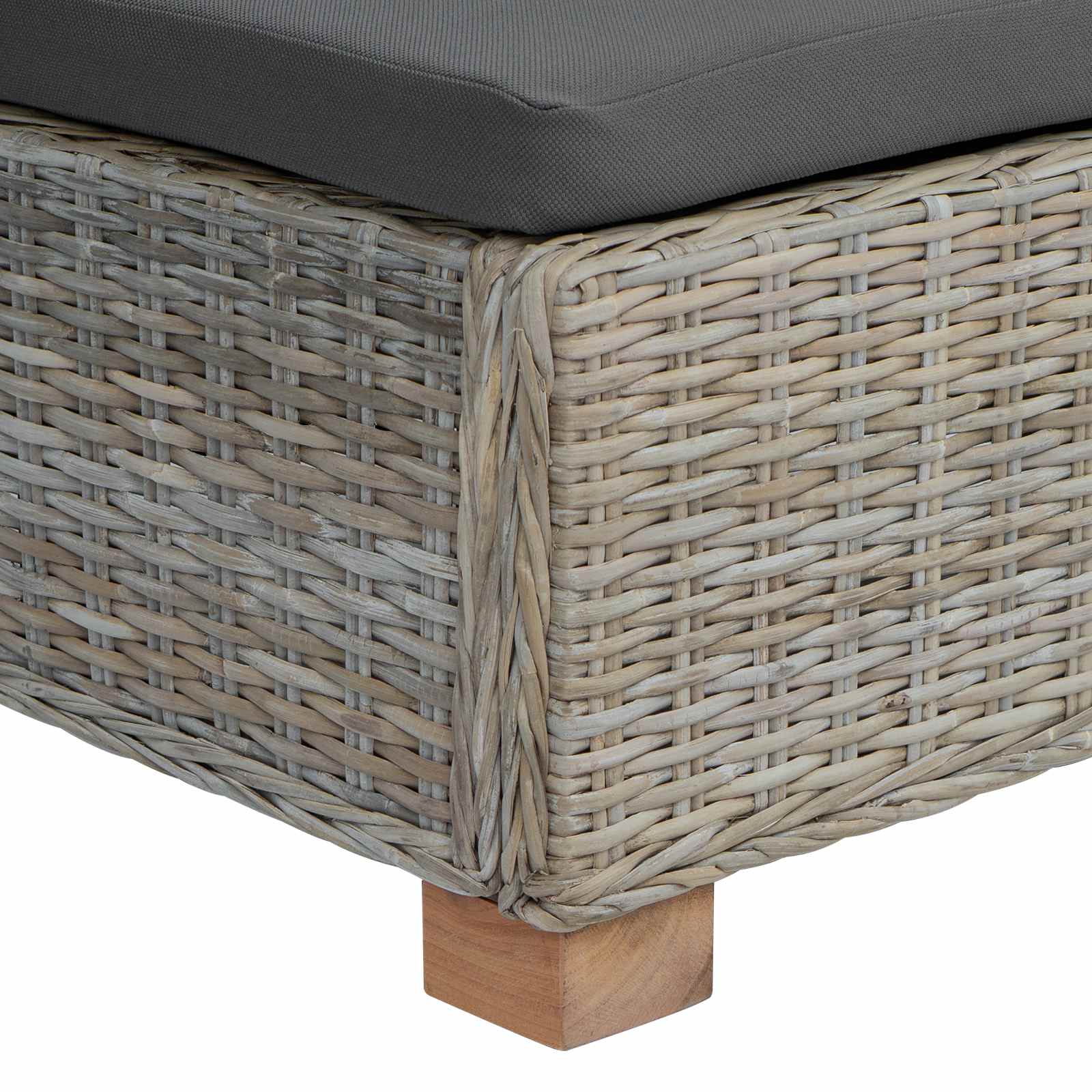 vidaXL Voetensteun met Kussen GENDT Natuurlijk rattan Naturel