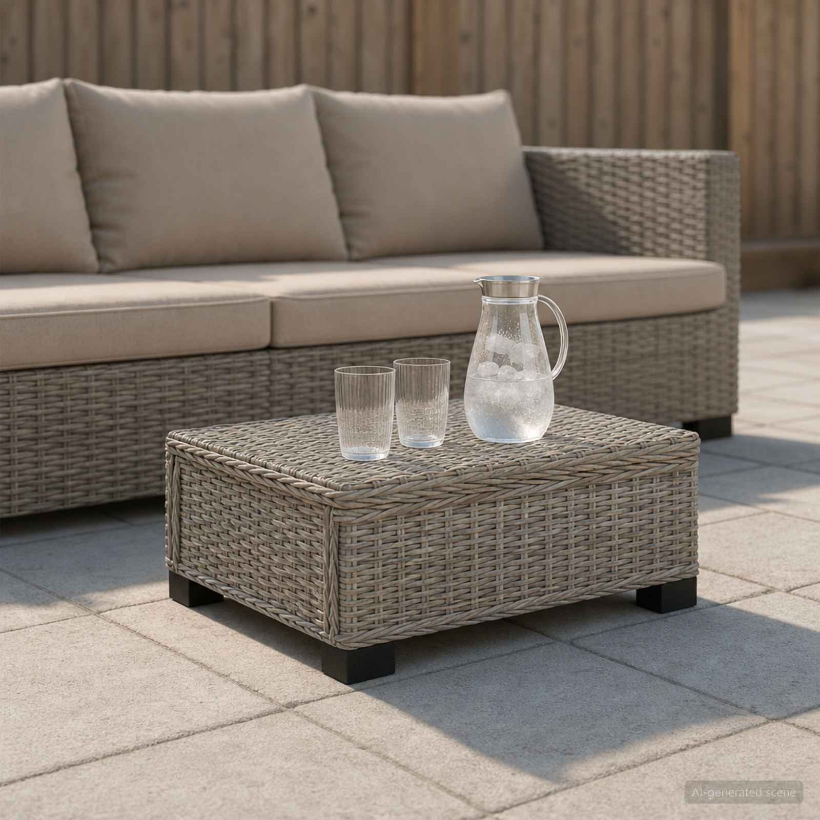vidaXL Salontafel GENDT Natuurlijk rattan Naturel 67 x 60 x 30 cm