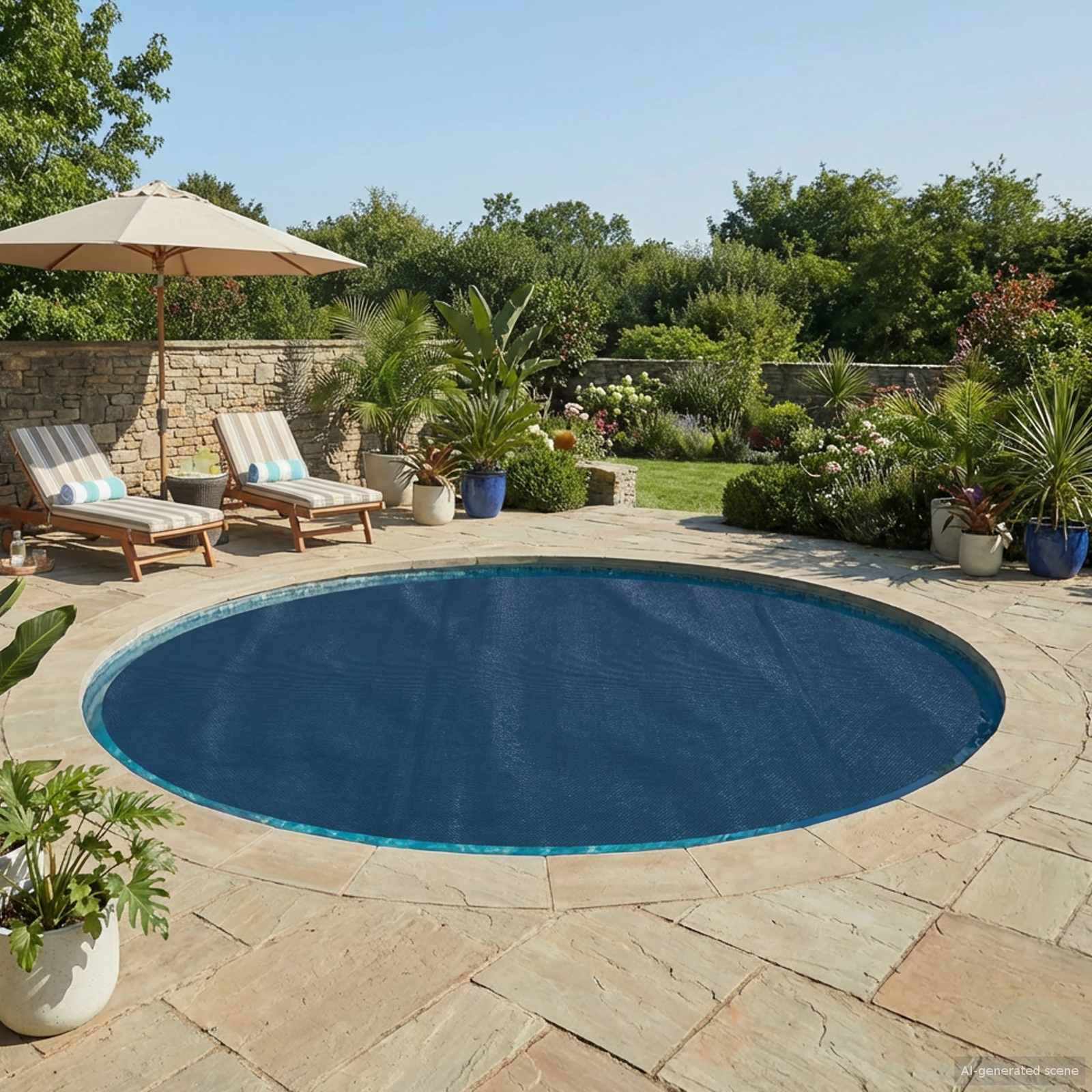 vidaXL Solar zwembadfolie drijvend rond 250 cm PE blauw