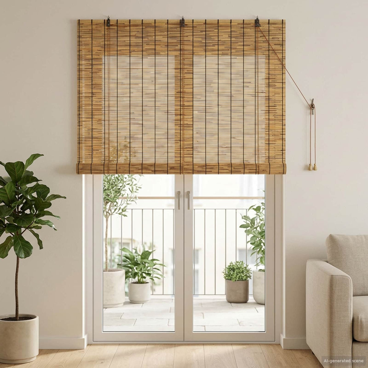 vidaXL Rolgordijn Naturel 60 x 160 cm Riet