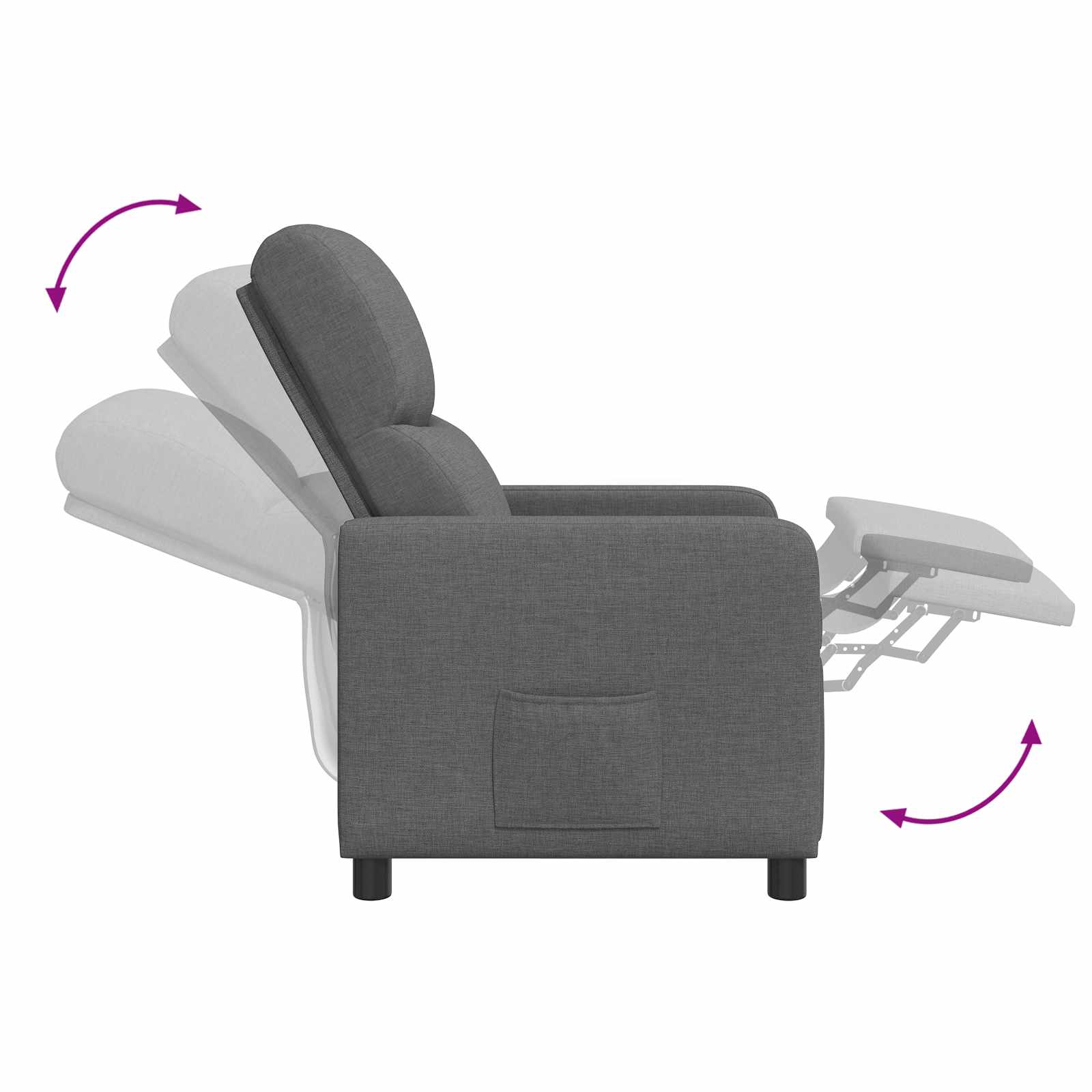 vidaXL Relaxfauteuil Lichtgrijs Stof