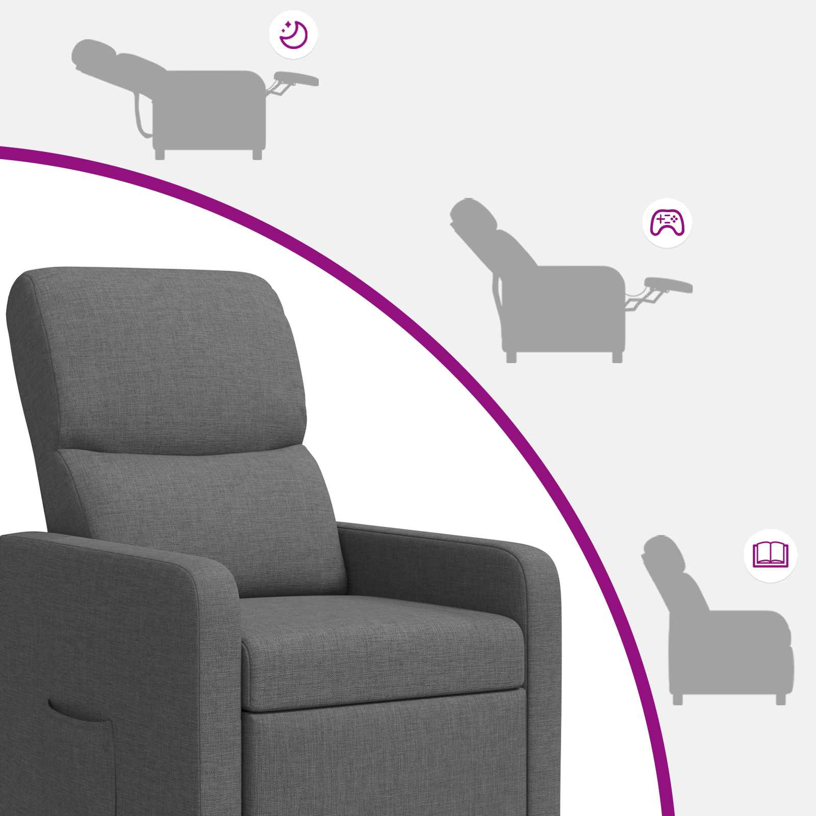 vidaXL Relaxfauteuil Lichtgrijs Stof