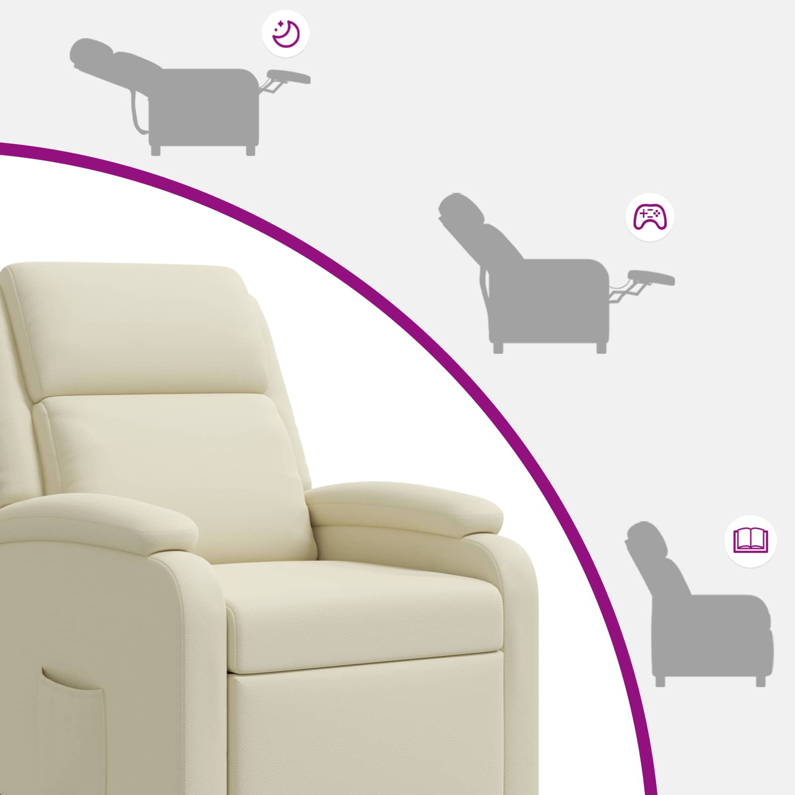 vidaXL Relaxfauteuil Zwart Kunstleer