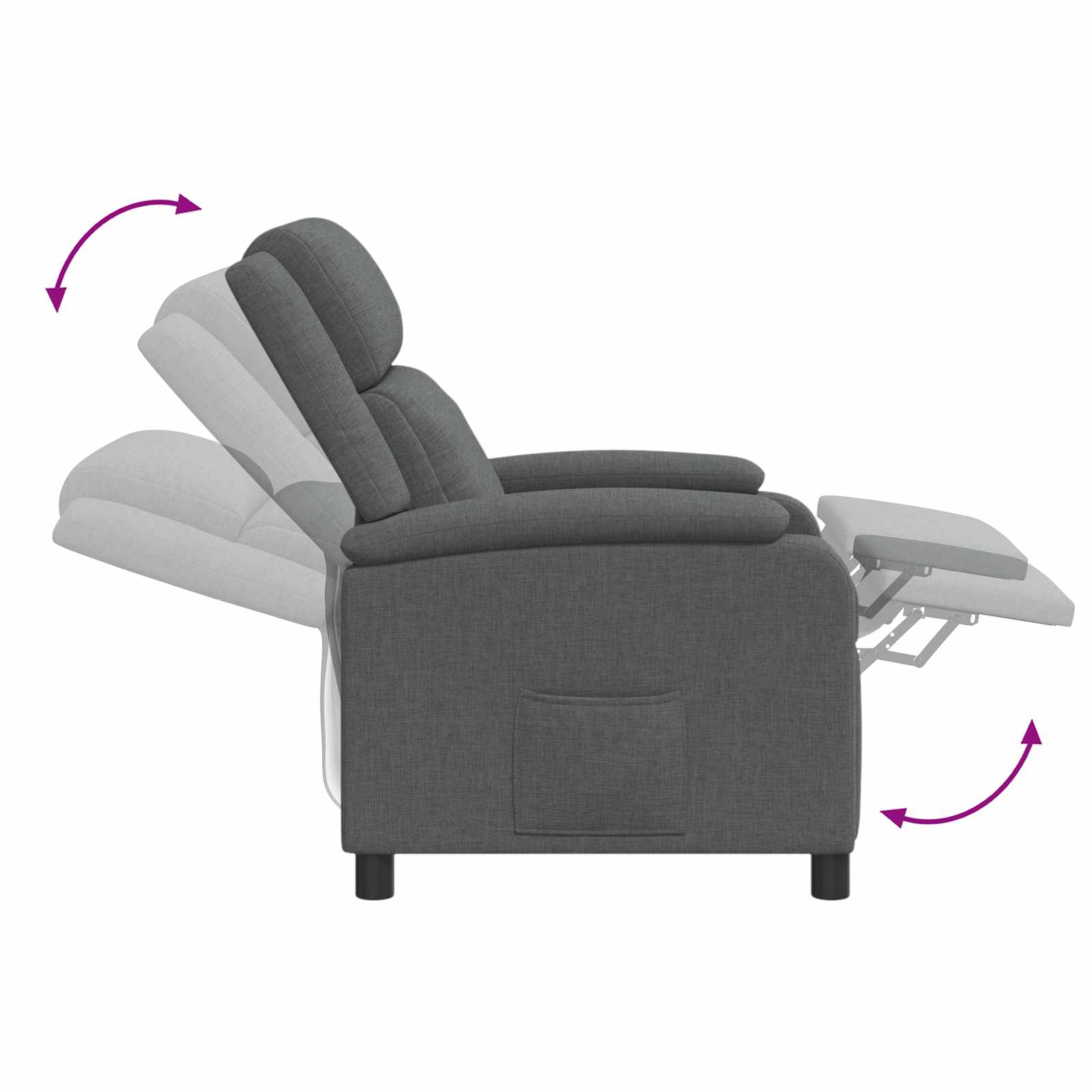 vidaXL Relaxfauteuil Lichtgrijs Stof