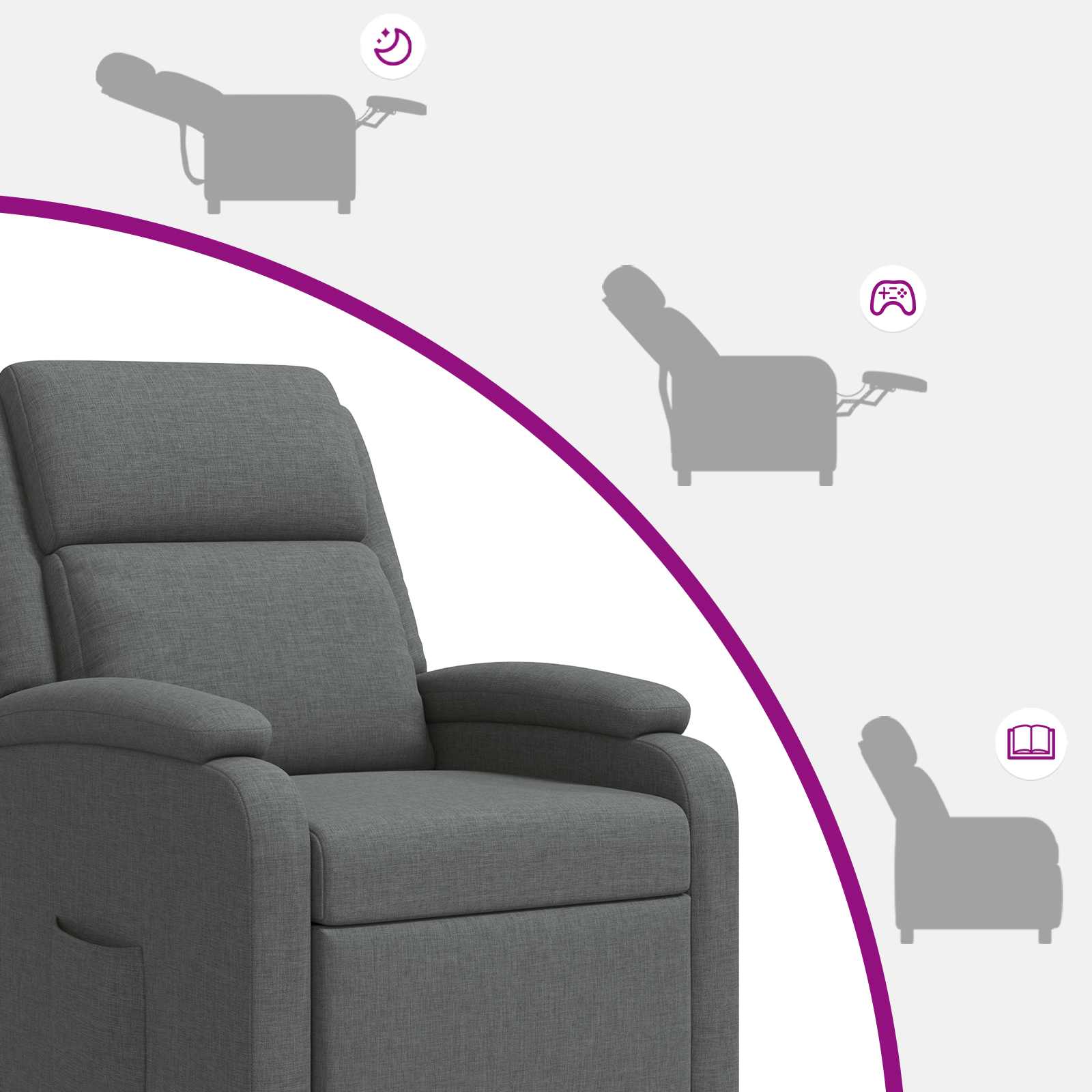vidaXL Relaxfauteuil Lichtgrijs Stof