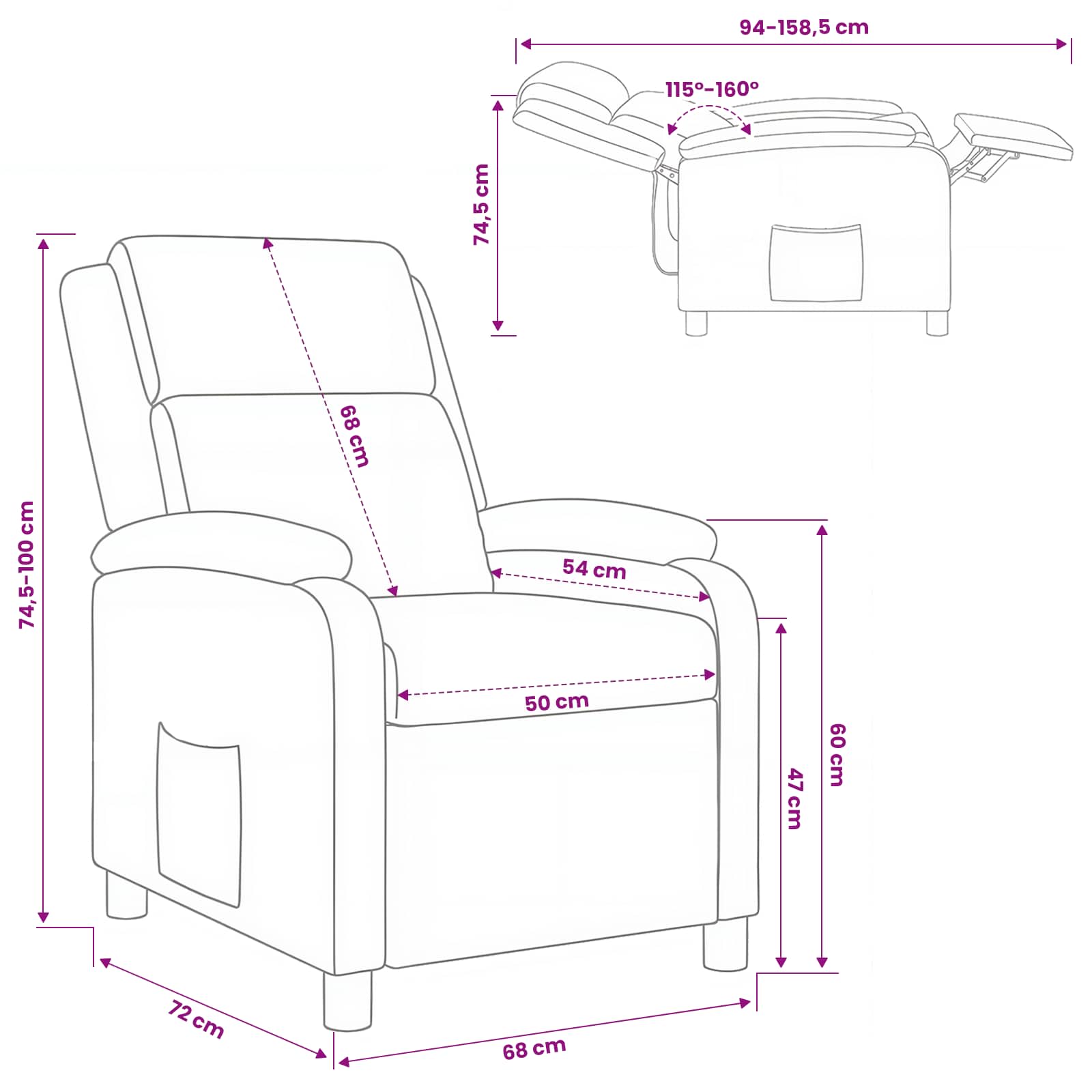 vidaXL Relaxfauteuil Lichtgrijs Stof