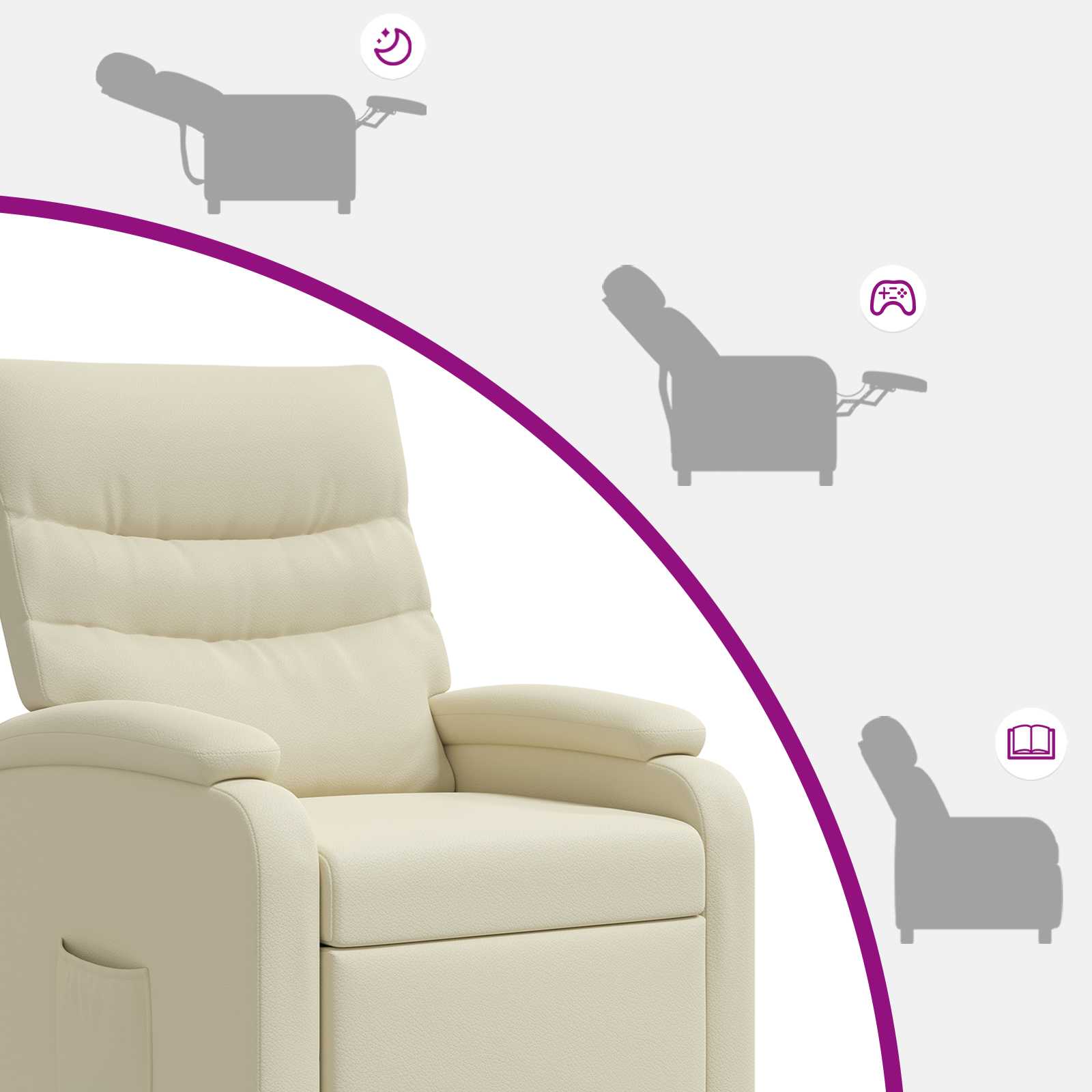 vidaXL Relaxfauteuil Zwart Kunstleer
