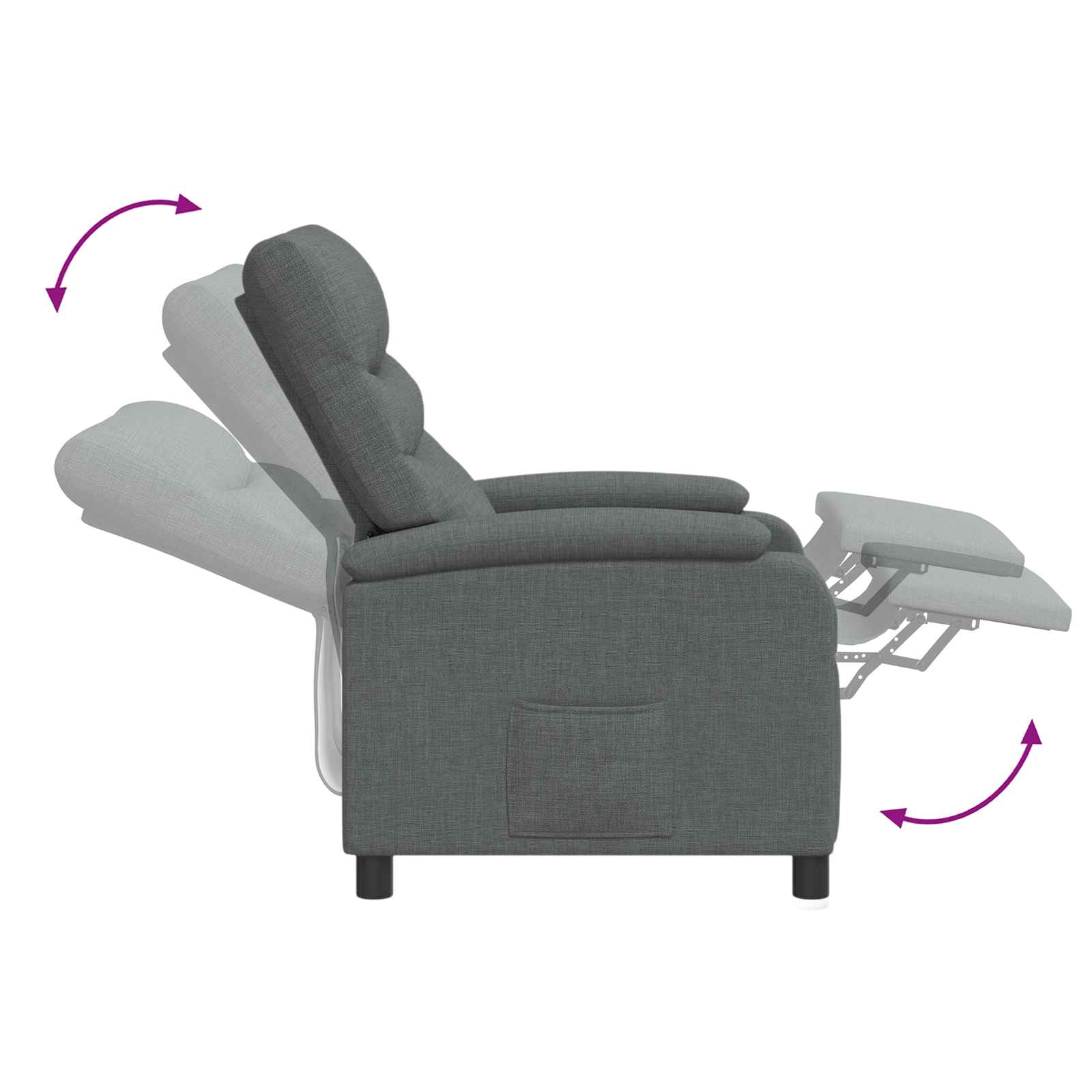 vidaXL Relaxfauteuil Lichtgrijs Stof