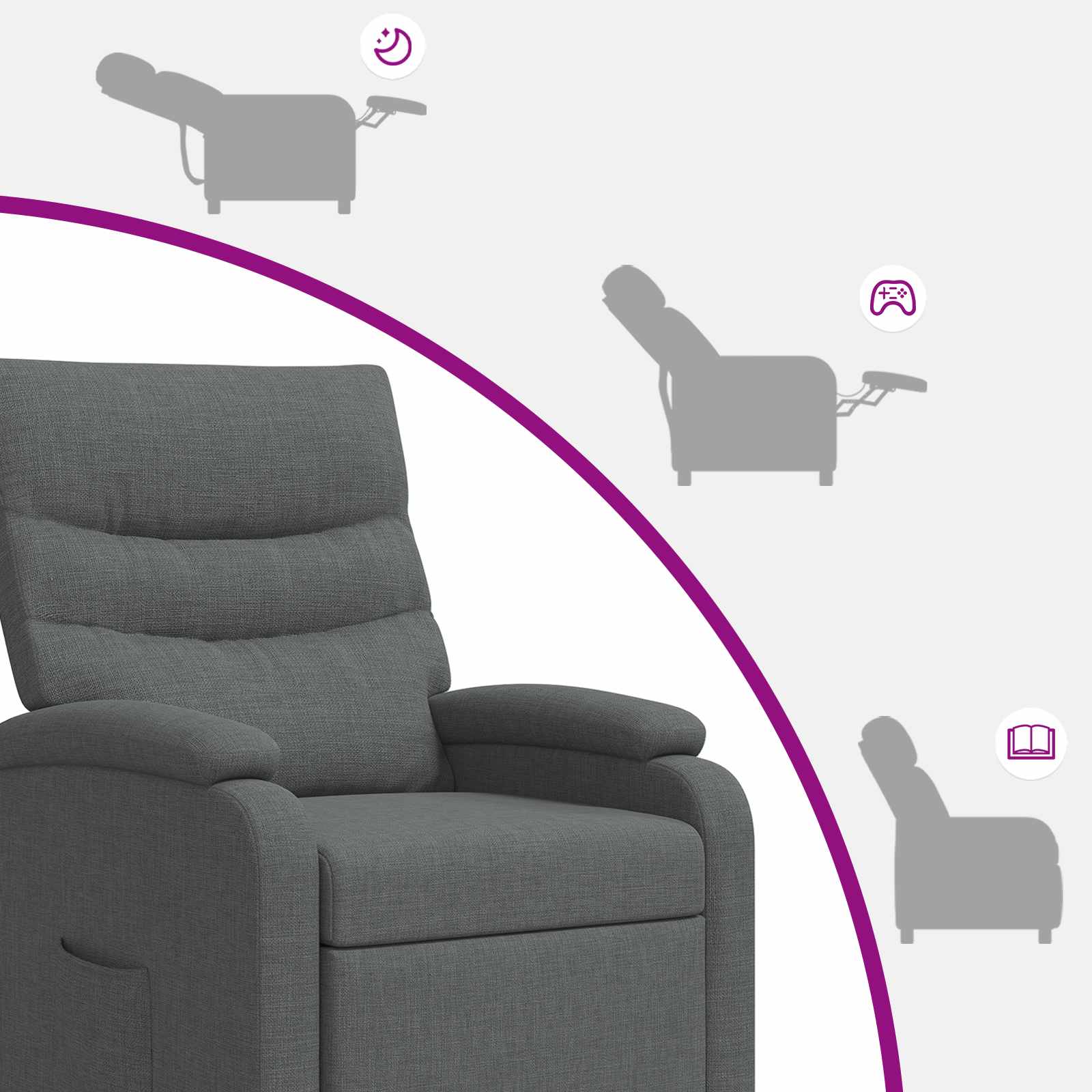 vidaXL Relaxfauteuil Lichtgrijs Stof
