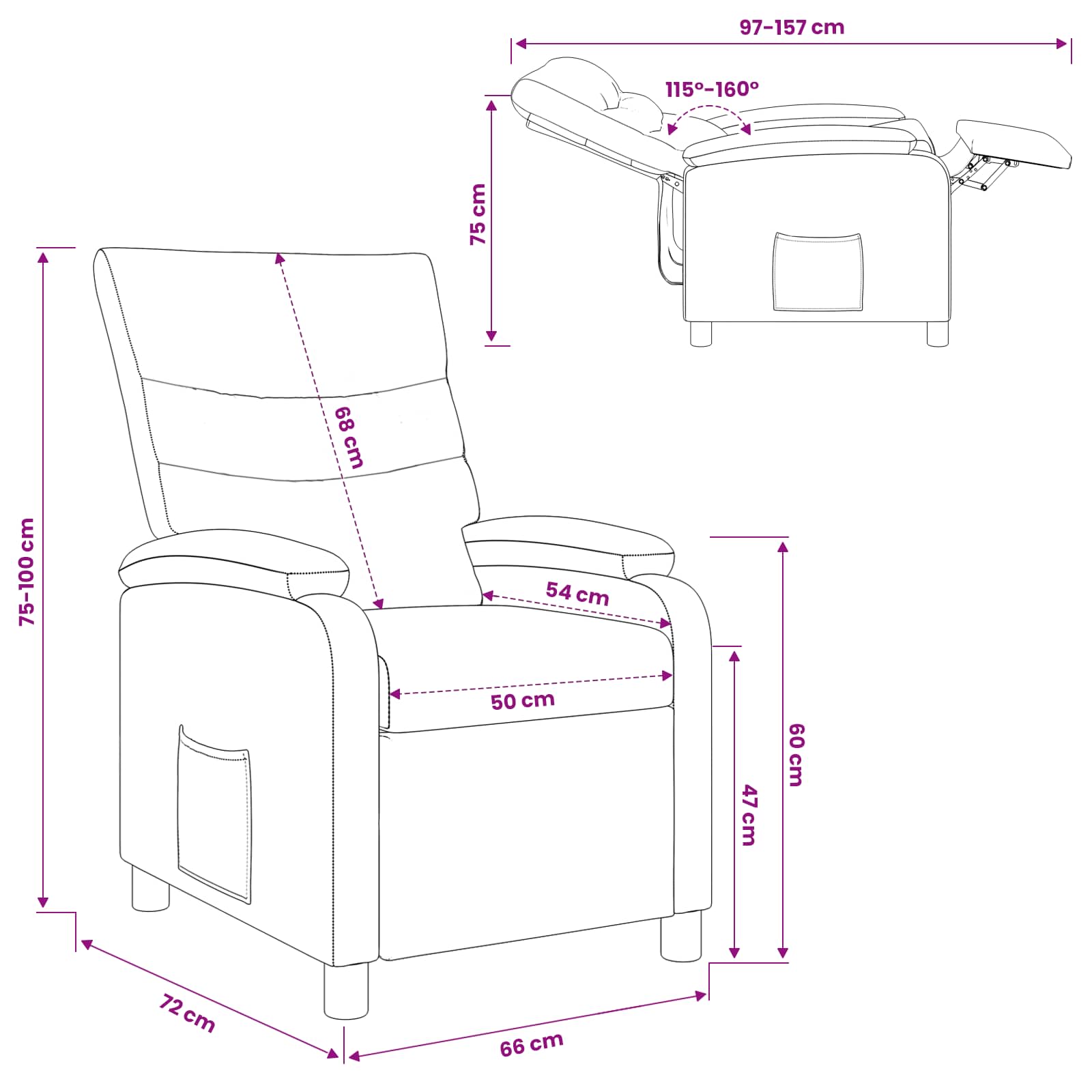 vidaXL Relaxfauteuil Lichtgrijs Stof