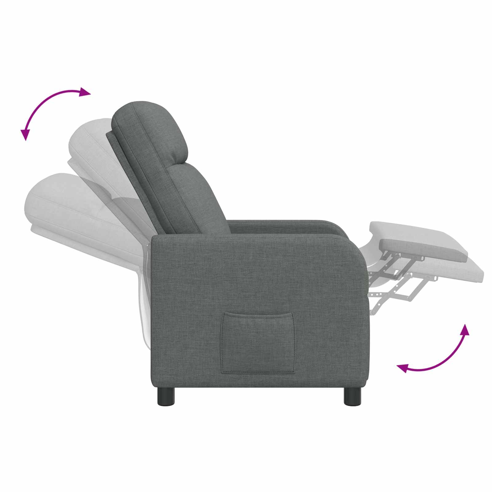 vidaXL Relaxfauteuil Lichtgrijs Stof