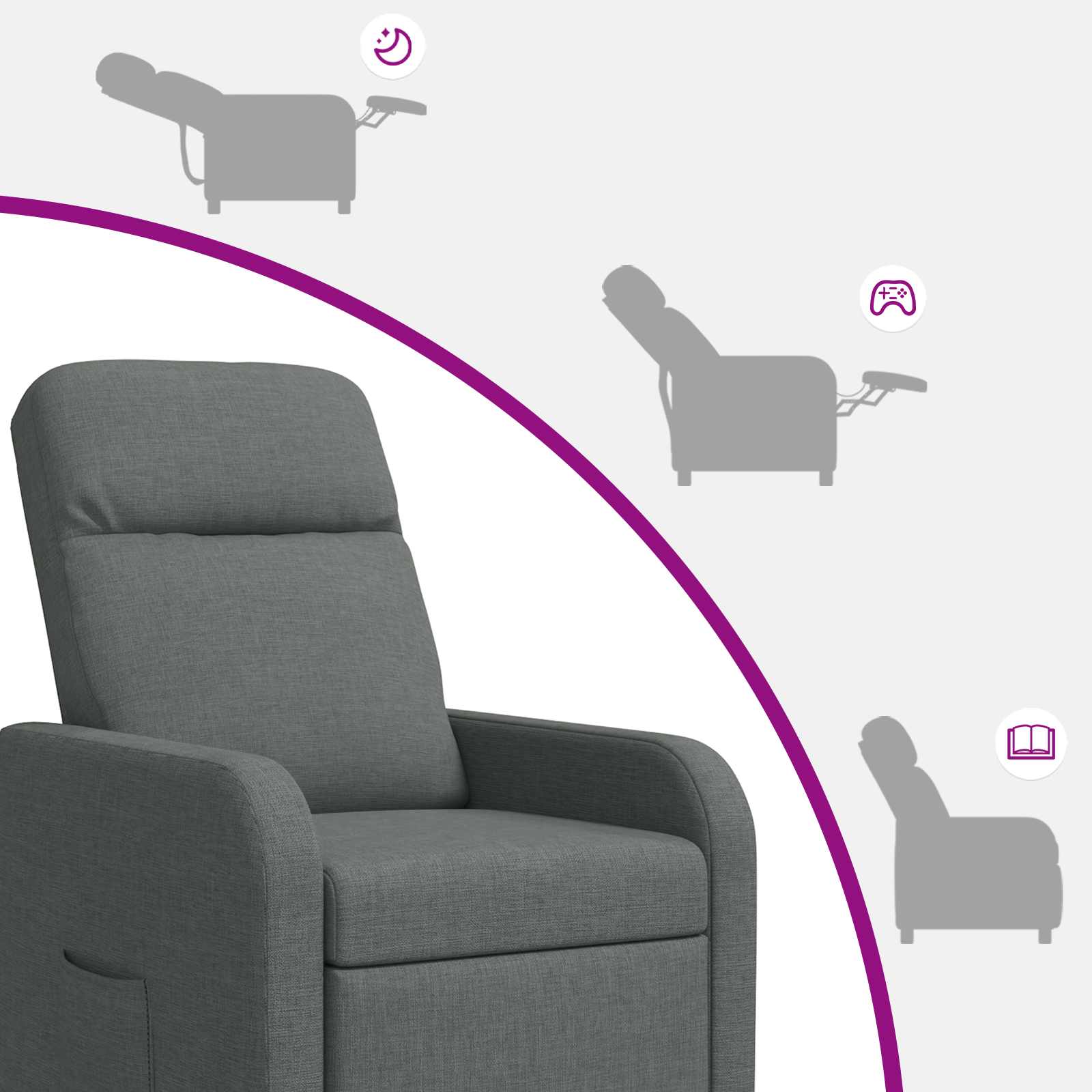 vidaXL Relaxfauteuil Lichtgrijs Stof