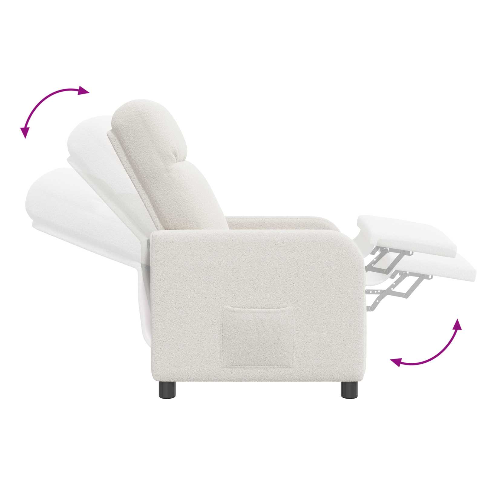 vidaXL Relaxfauteuil Lichtgrijs Bouclé