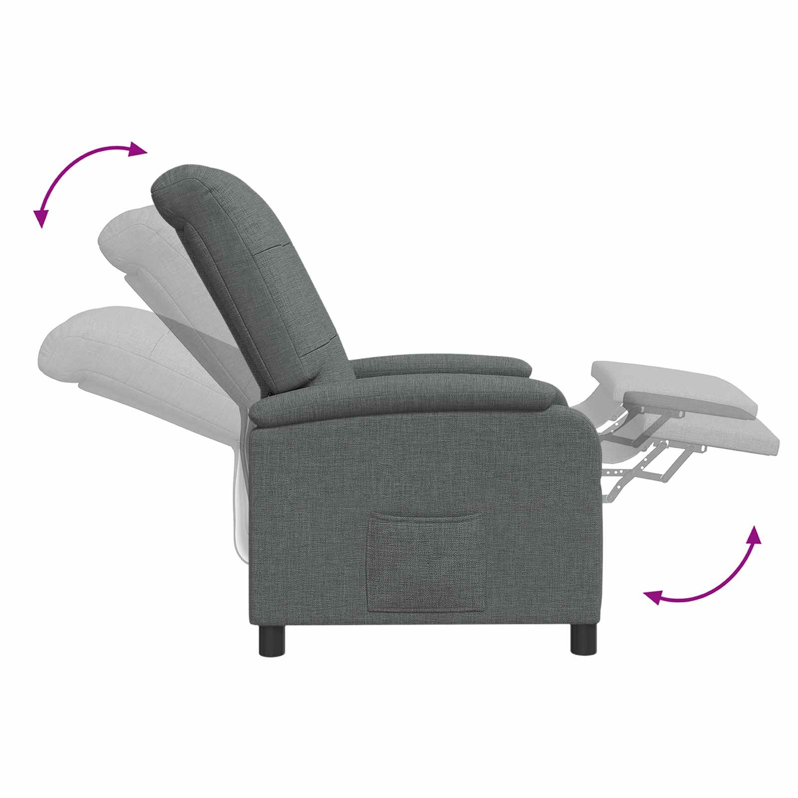 vidaXL Relaxfauteuil Lichtgrijs Stof