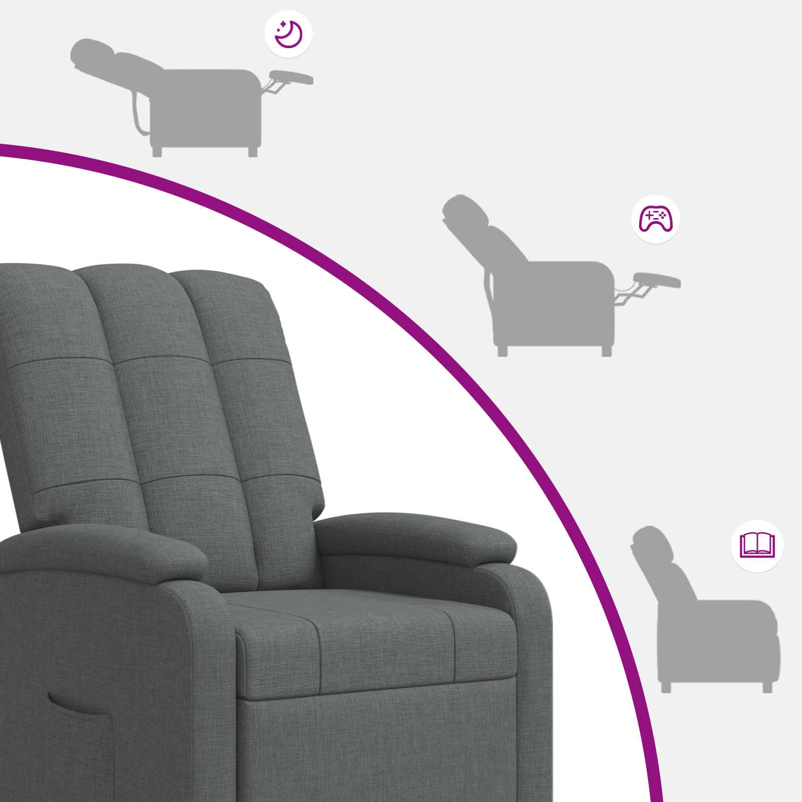 vidaXL Relaxfauteuil Lichtgrijs Stof