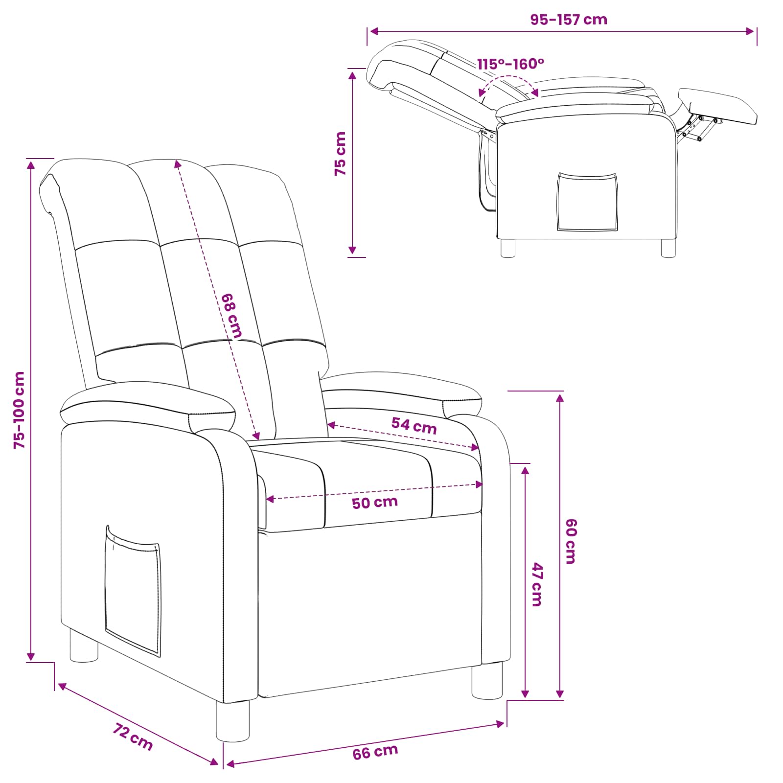 vidaXL Relaxfauteuil Lichtgrijs Stof