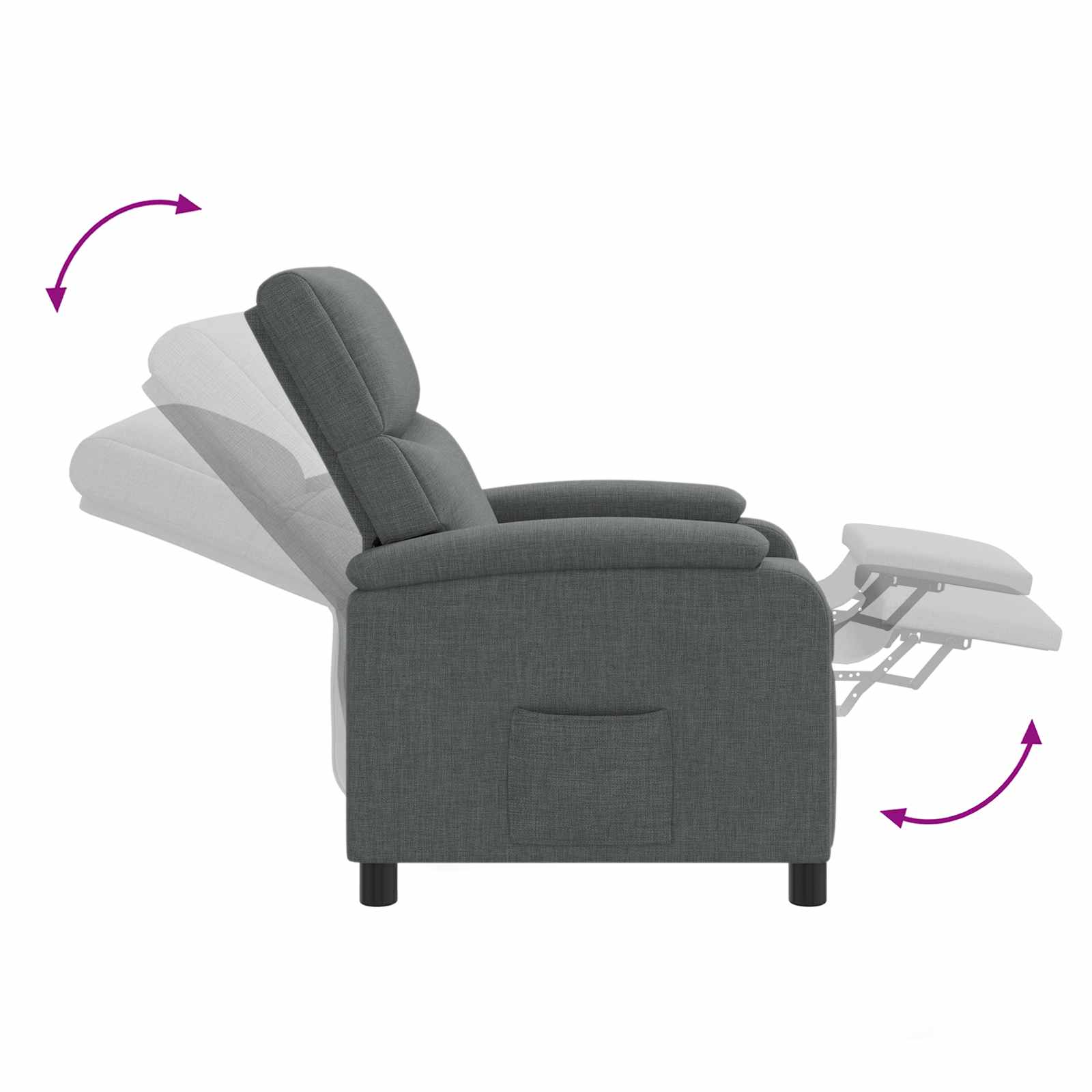 vidaXL Relaxfauteuil Lichtgrijs Stof