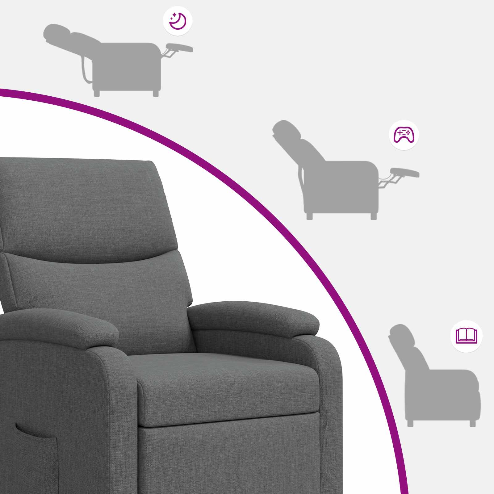 vidaXL Relaxfauteuil Lichtgrijs Stof