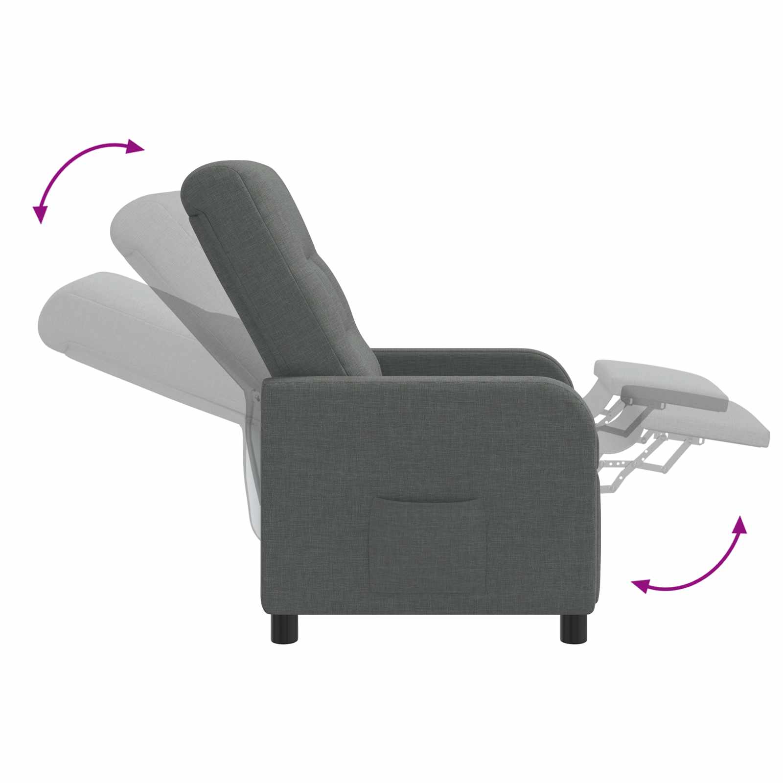 vidaXL Relaxfauteuil Lichtgrijs Stof