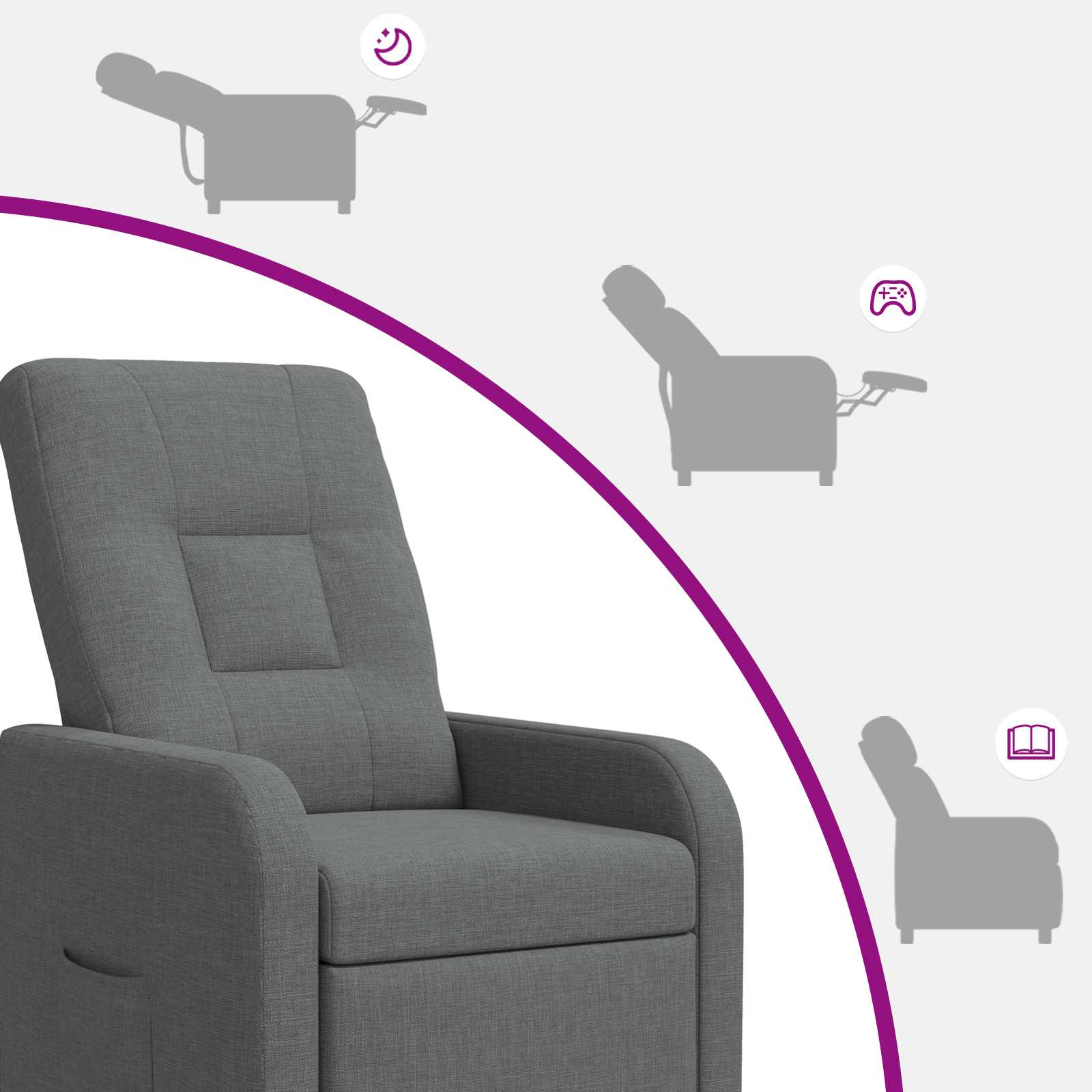 vidaXL Relaxfauteuil Lichtgrijs Stof
