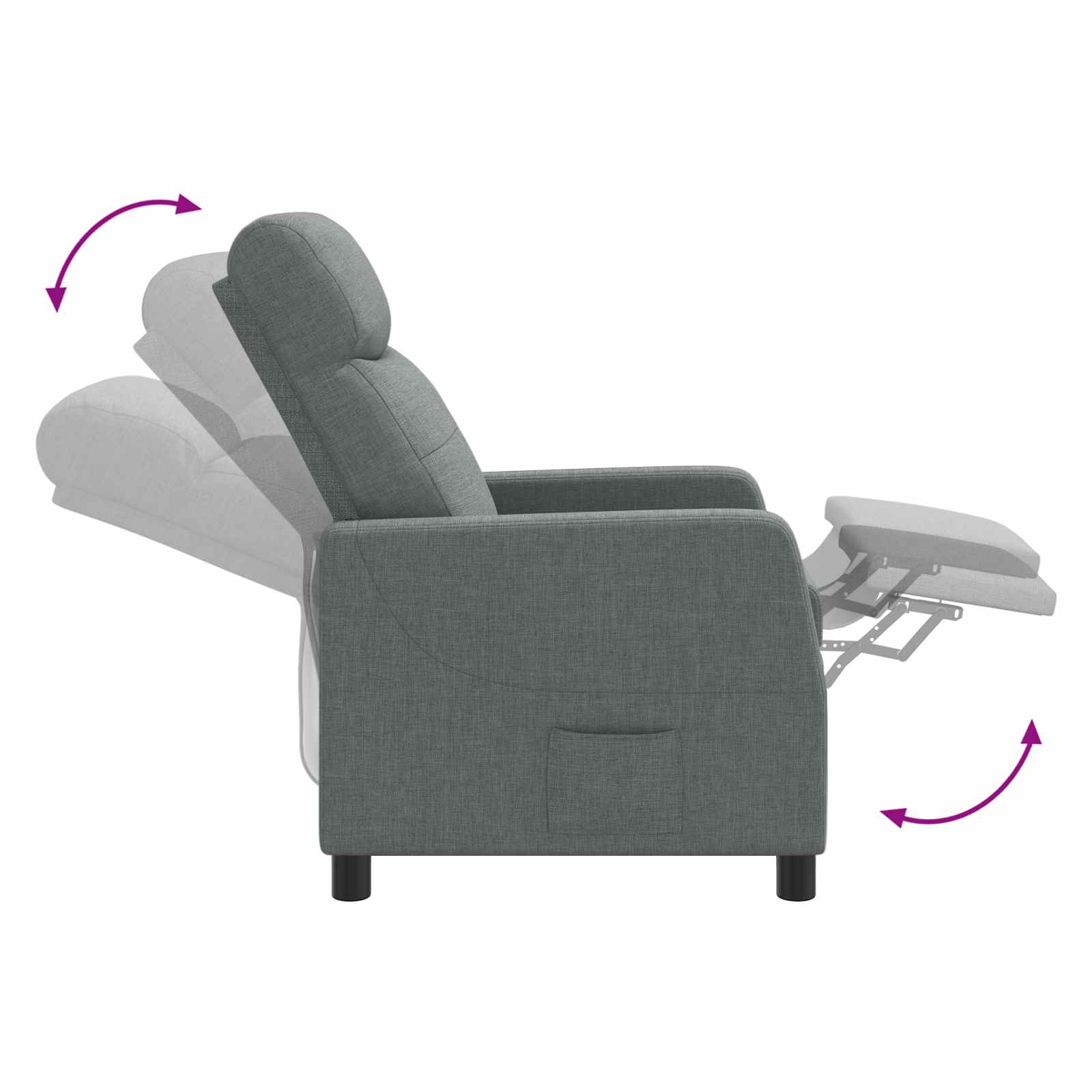 vidaXL Relaxfauteuil Lichtgrijs Stof