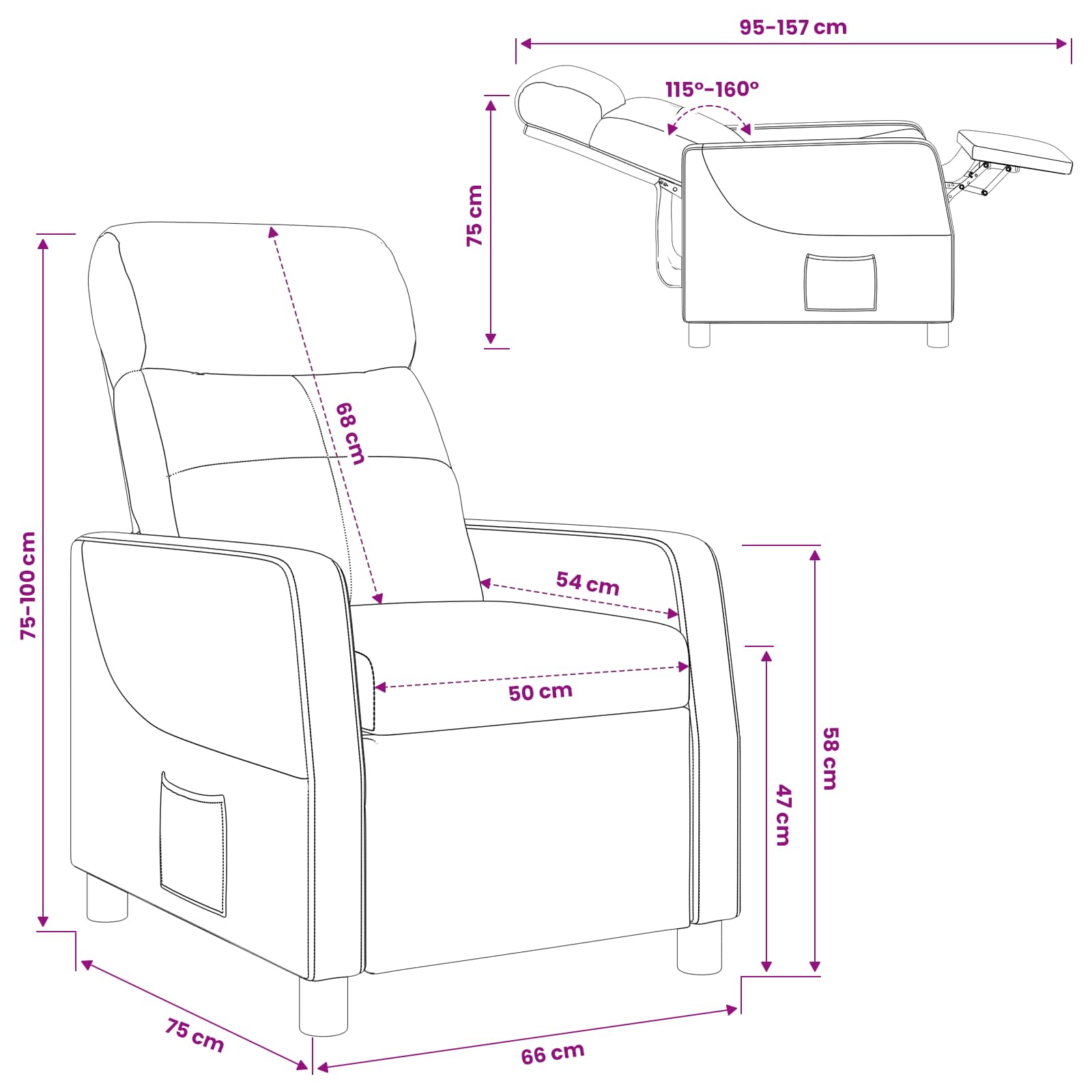 vidaXL Relaxfauteuil Lichtgrijs Stof