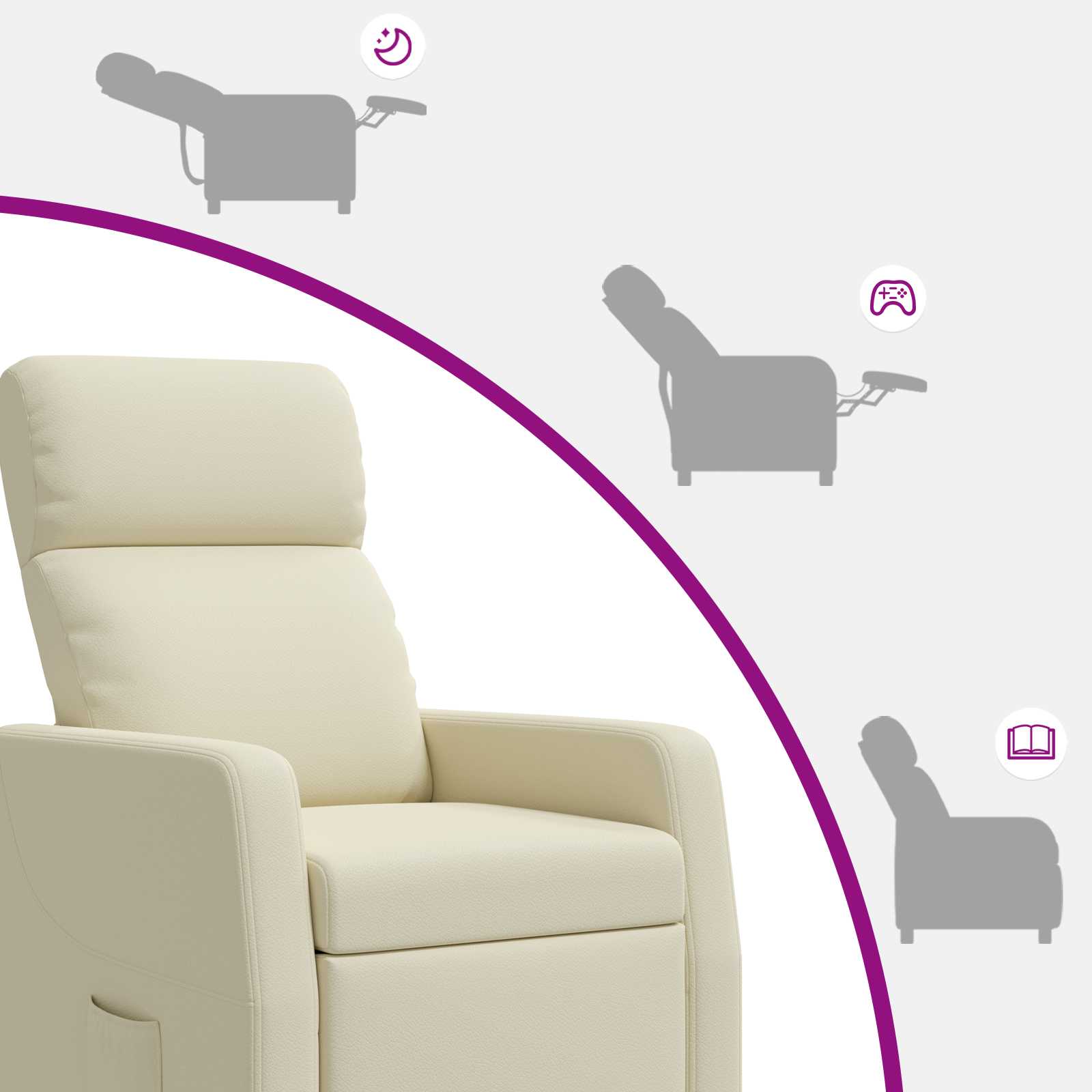 vidaXL Relaxfauteuil Zwart Kunstleer