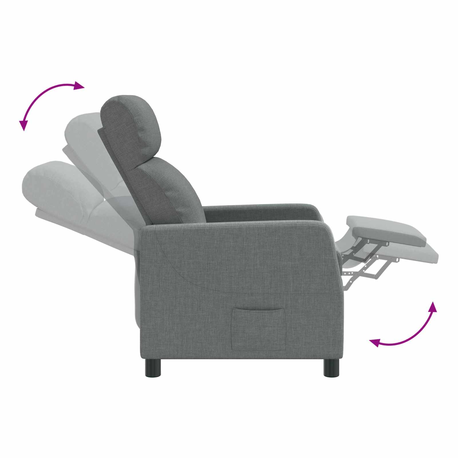 vidaXL Relaxfauteuil Lichtgrijs Stof