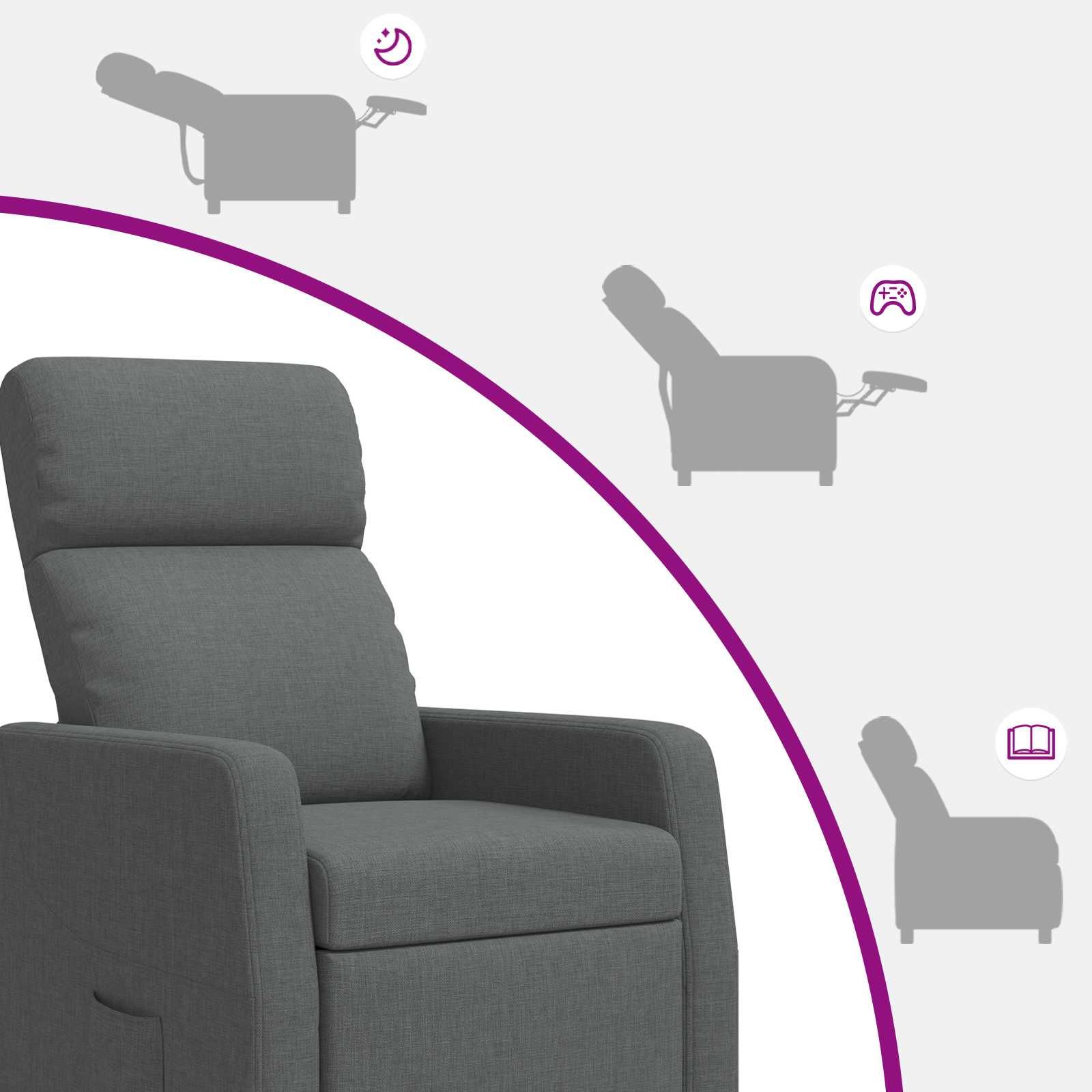vidaXL Relaxfauteuil Lichtgrijs Stof