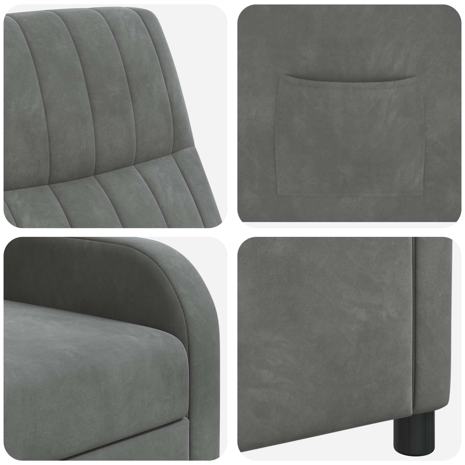 vidaXL Relaxfauteuil Lichtgrijs fluweel