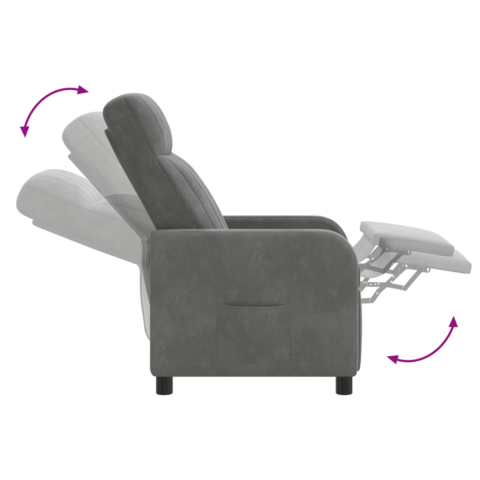 vidaXL Relaxfauteuil Lichtgrijs fluweel