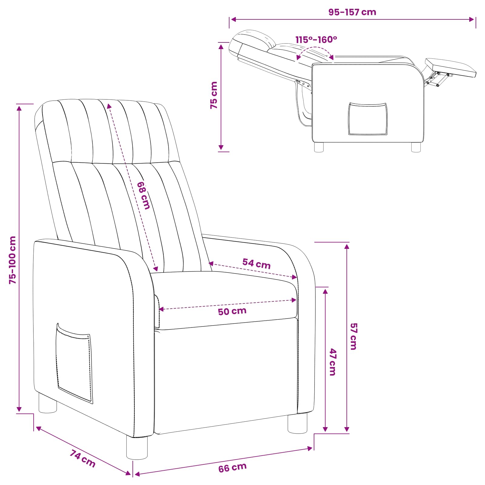 vidaXL Relaxfauteuil Lichtgrijs fluweel