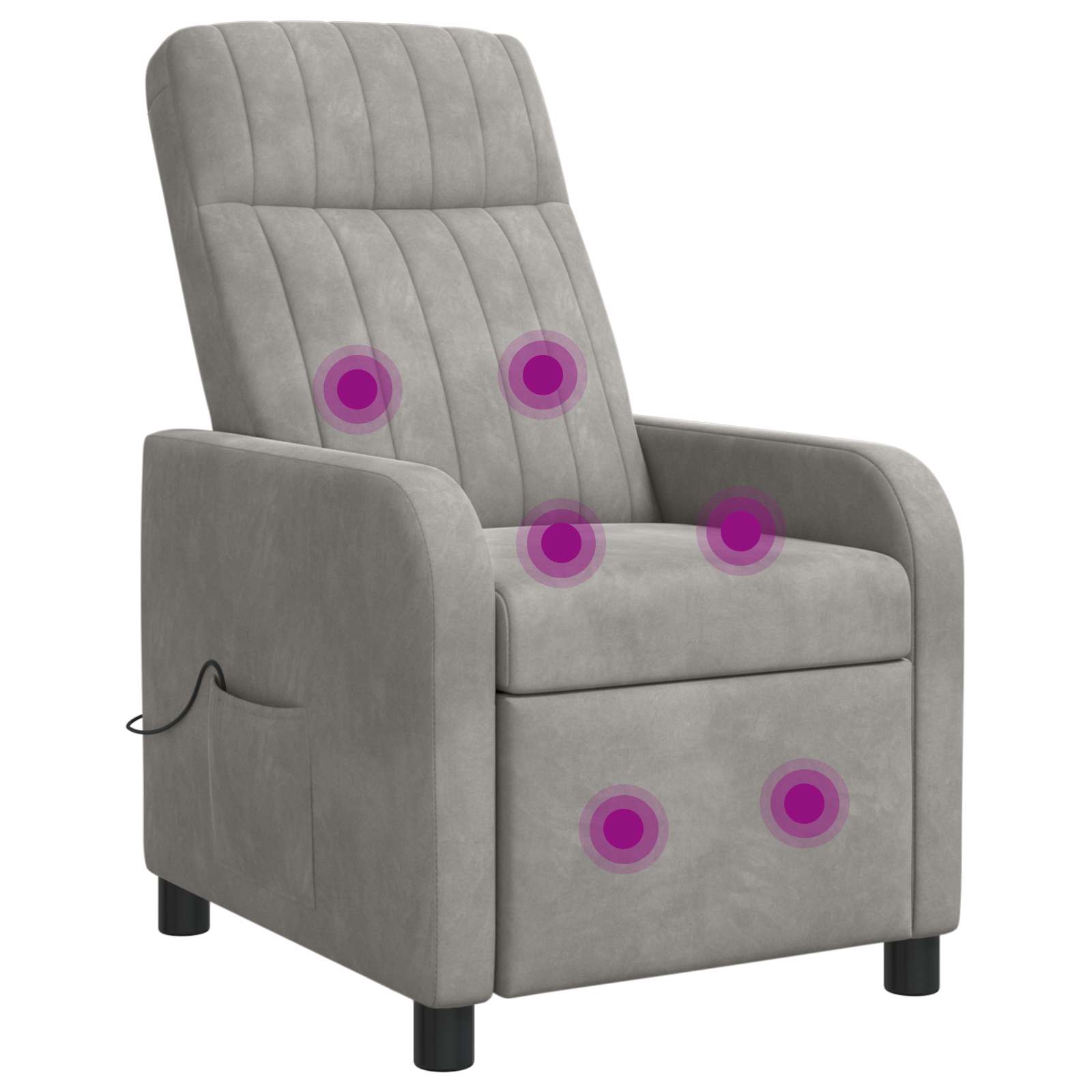 vidaXL Relaxfauteuil Lichtgrijs fluweel