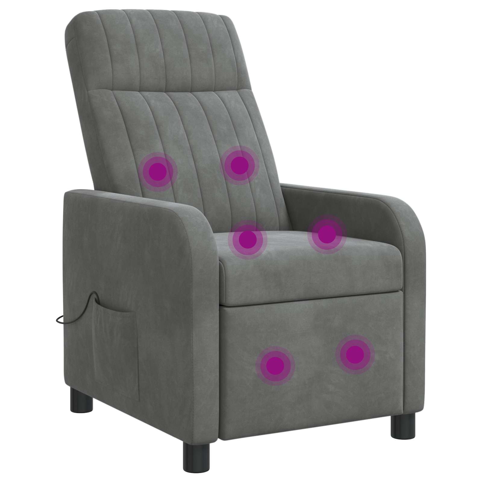 vidaXL Relaxfauteuil Lichtgrijs fluweel