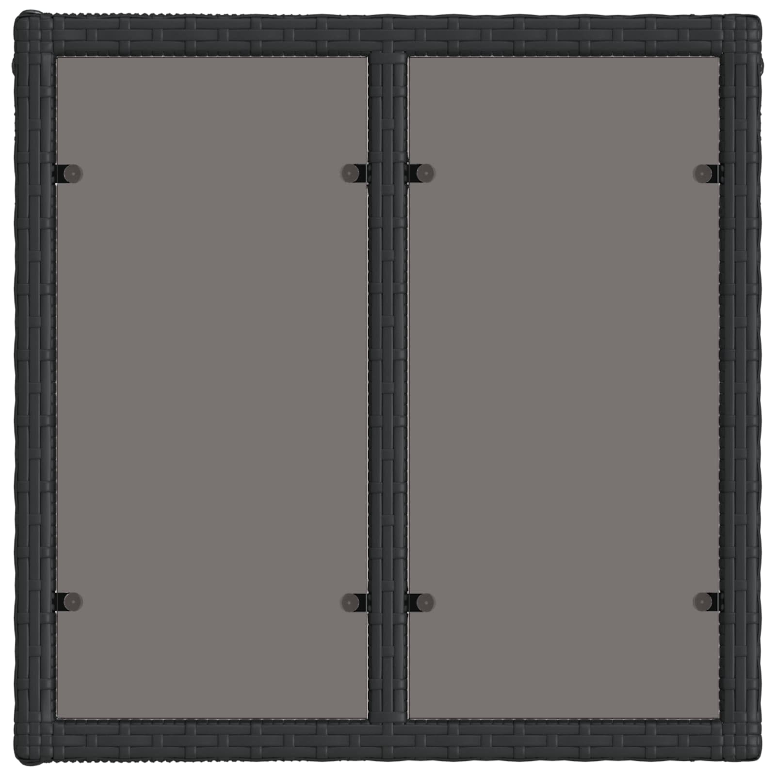 vidaXL Tuintafel Zwart 55 x 55 x 37 cm PE Rattan en Glas