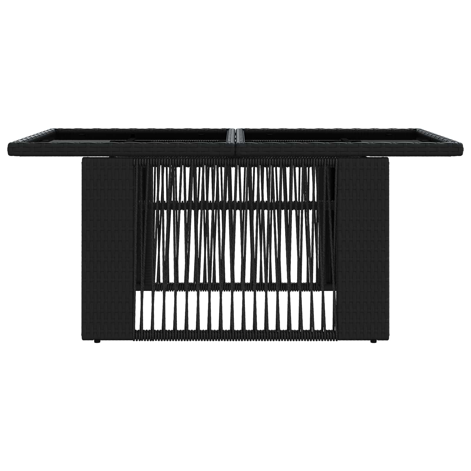 vidaXL Tuinstafel Zwart 100 x 55 x 37 cm PE Rattan en Glas