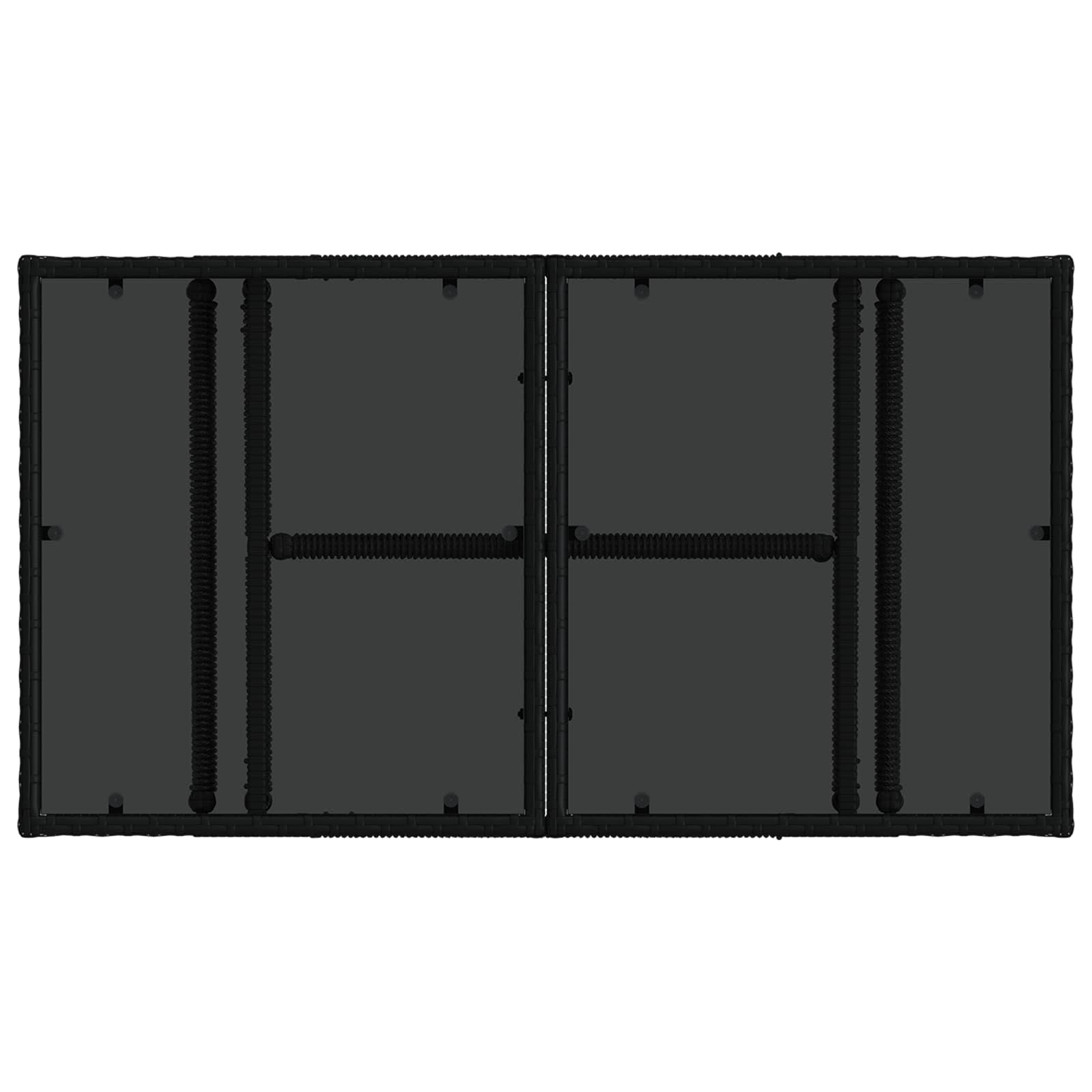 vidaXL Tuinstafel Zwart 100 x 55 x 37 cm PE Rattan en Glas