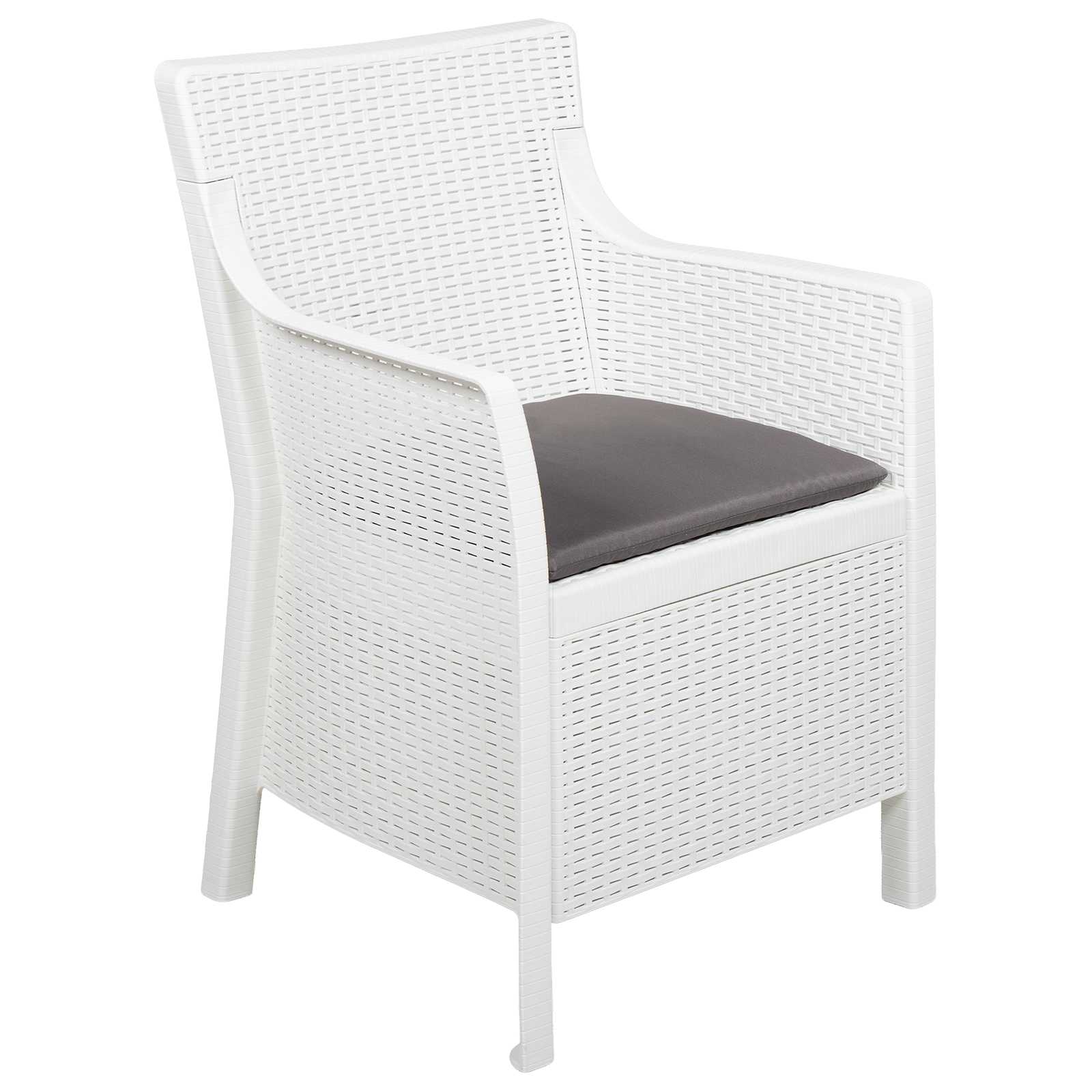vidaXL Loungeset met kussen 3 pcs Wit PP