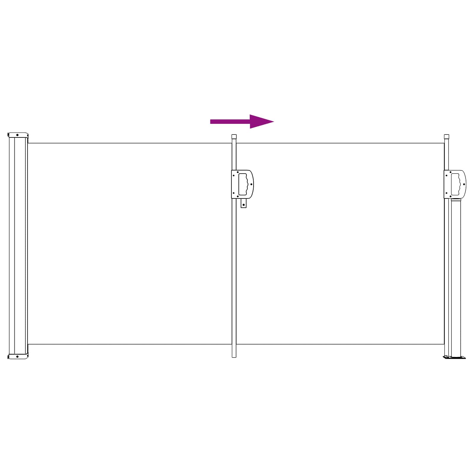 vidaXL Uittrekbaar Zijscherm Antracietkleurig 300 x 100 cm Polyester