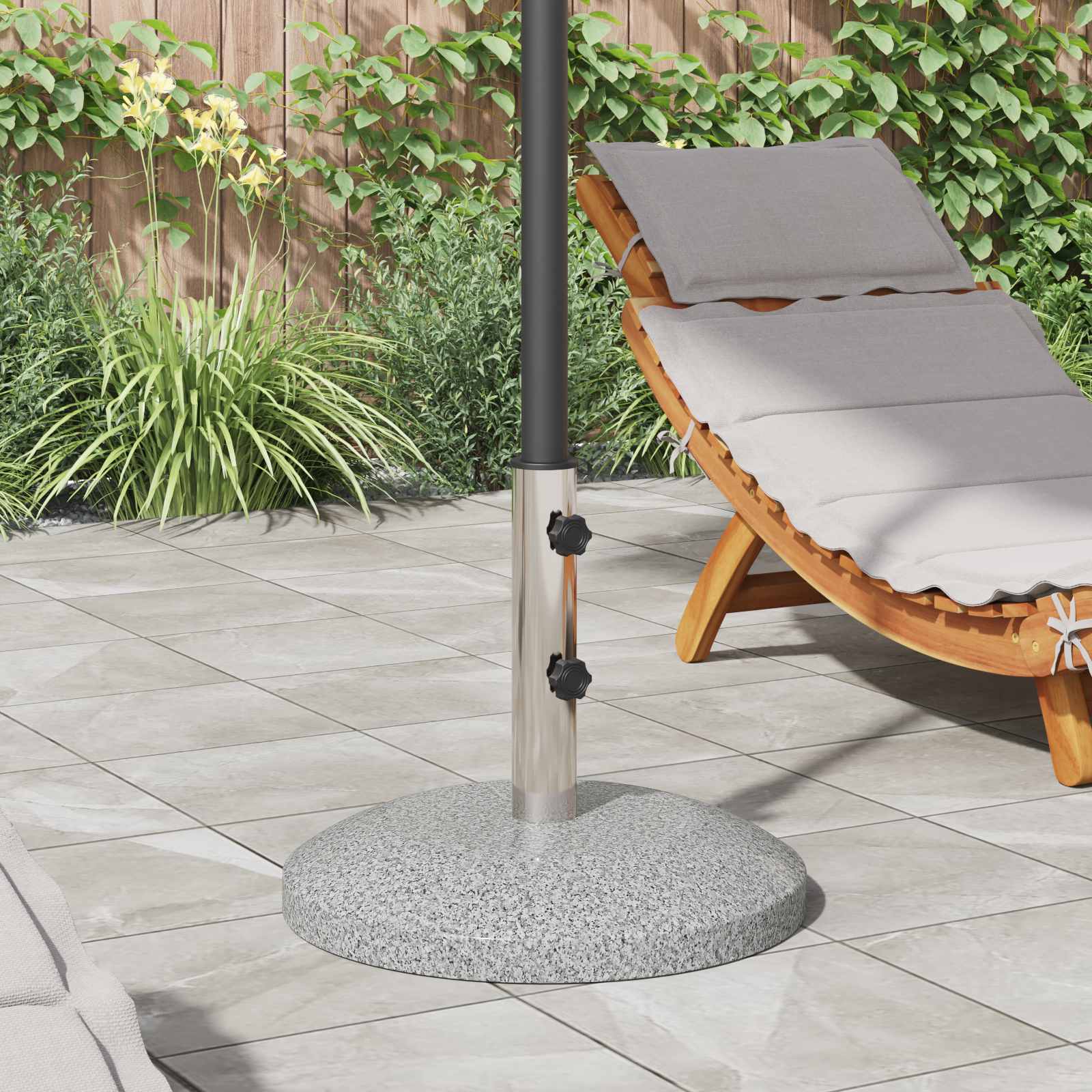 vidaXL Parasol Basisbuis 0.63 kg Natuurlijk RVS Roestvrij staal