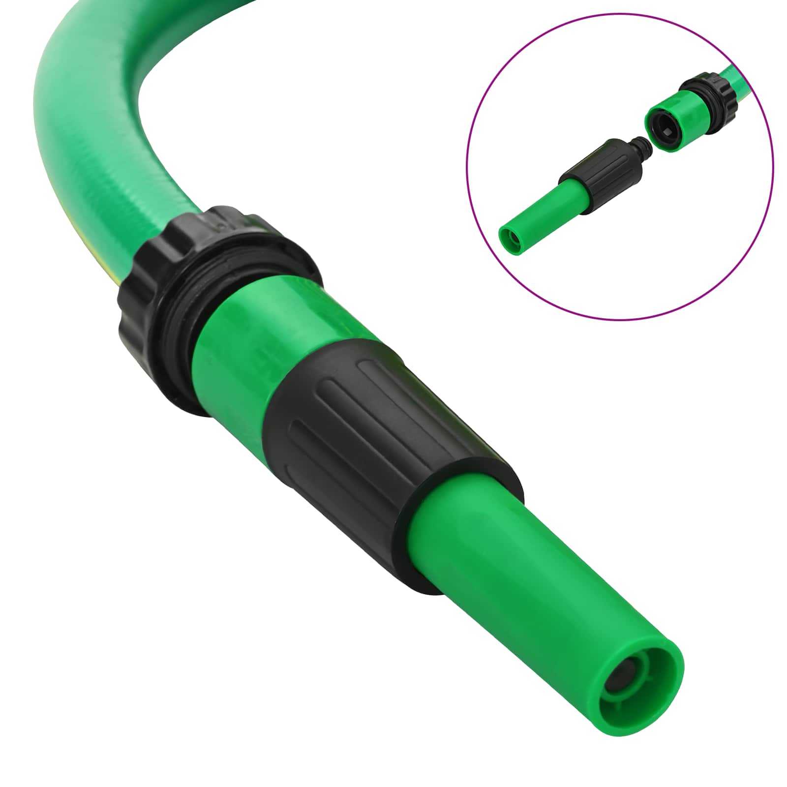 vidaXL Tuinslang 5-Lags Groen en Geel 1 / 2'' 10 m PVC
