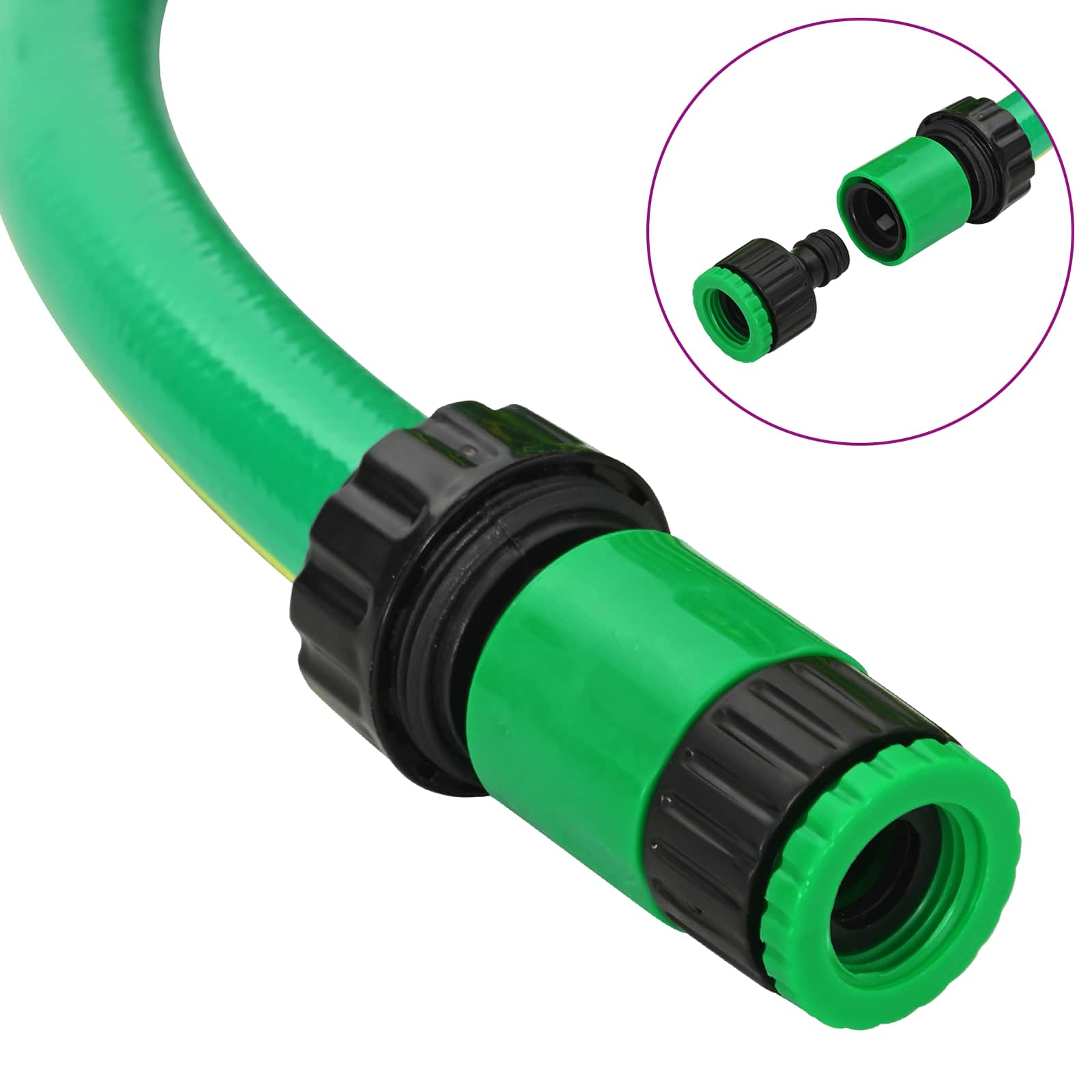 vidaXL Tuinslang 5-Lags Groen en Geel 1 / 2'' 10 m PVC