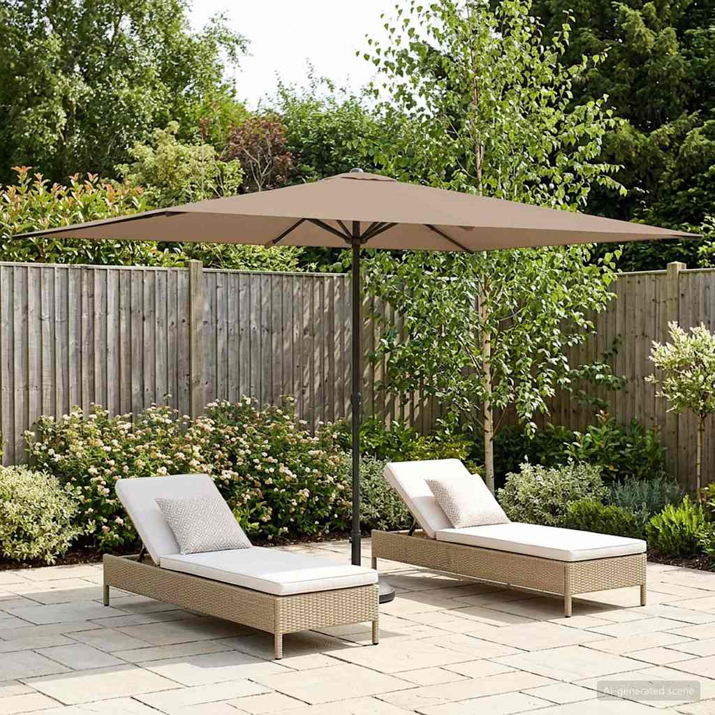 vidaXL Tuinparasol 200 x 300 cm Polyester Rechthoekig Crèmekleurig