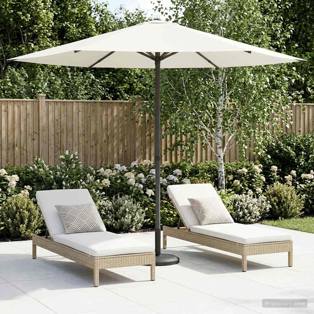 vidaXL Tuinparasol 200 x 300 cm Polyester Rechthoekig Crèmekleurig