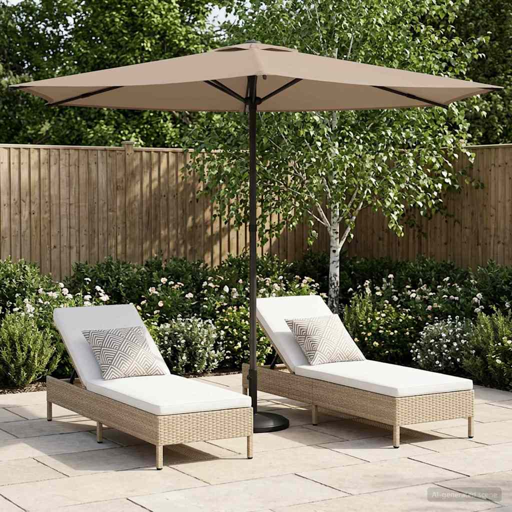 vidaXL Tuinparasol 200 x 300 cm Polyester Rechthoekig Crèmekleurig