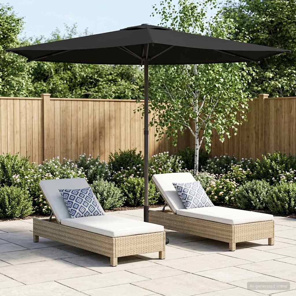 vidaXL Tuinparasol 200 x 300 cm Polyester Rechthoekig Crèmekleurig