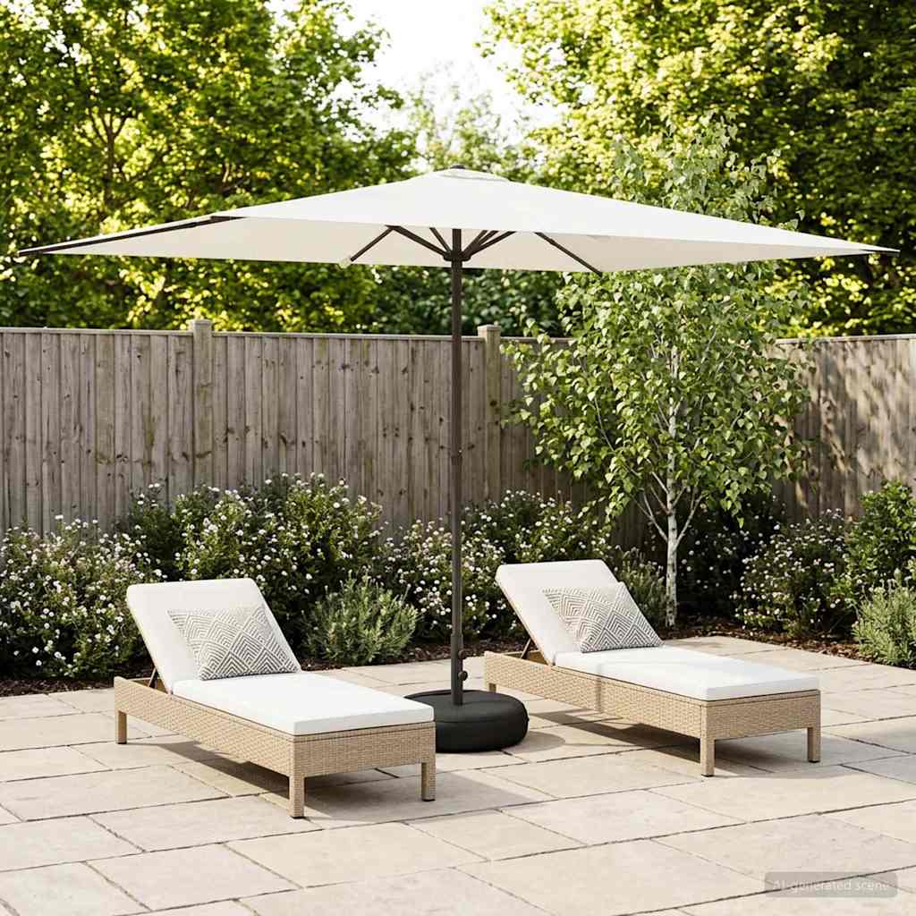 vidaXL Tuinparasol 200 x 300 cm Polyester Rechthoekig Crèmekleurig