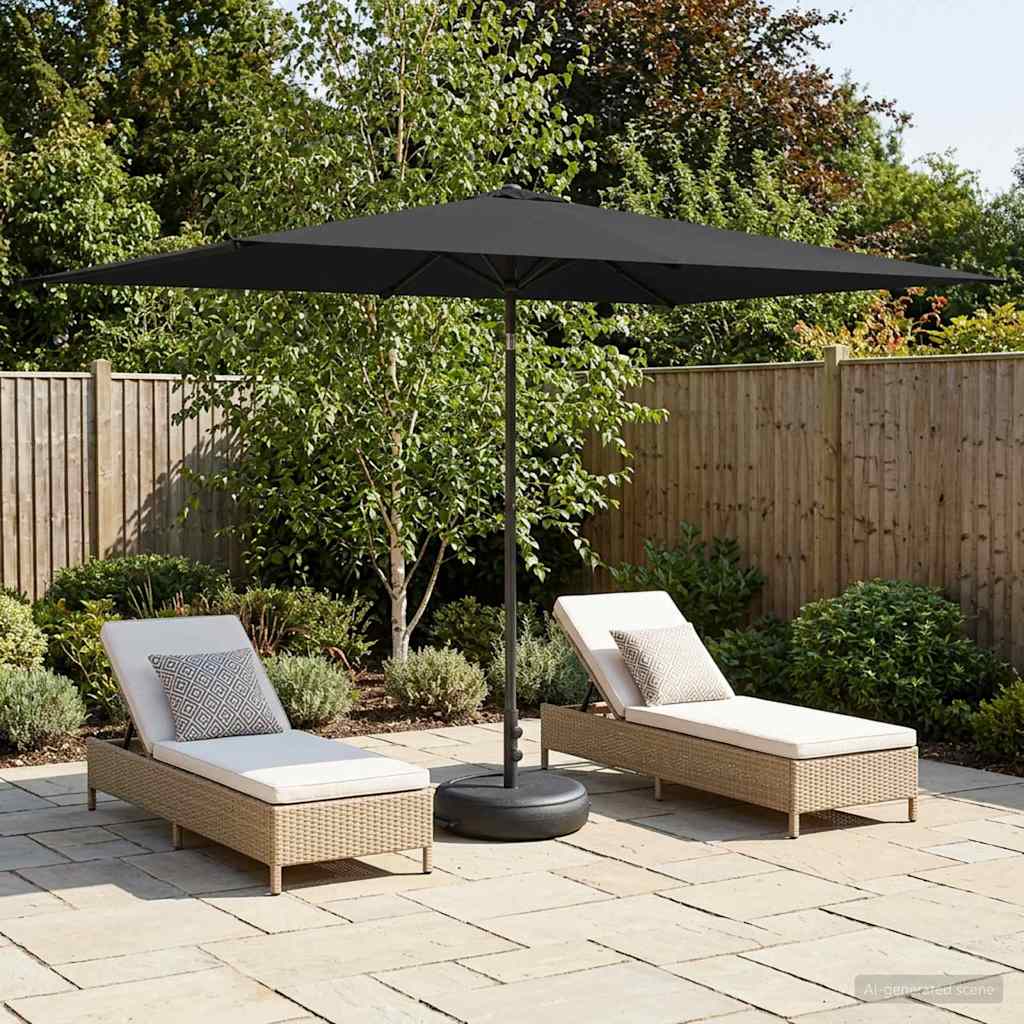 vidaXL Tuinparasol 200 x 300 cm Polyester Rechthoekig Crèmekleurig
