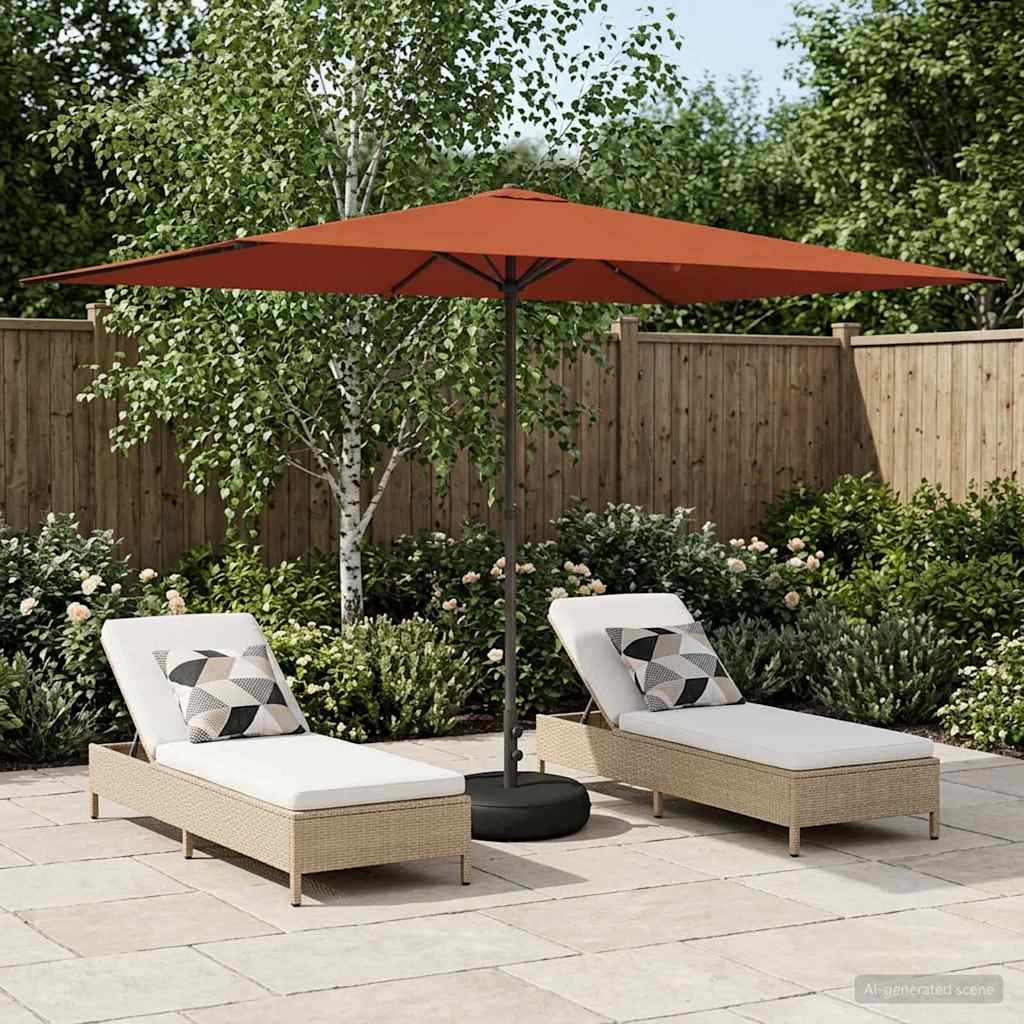 vidaXL Tuinparasol 200 x 300 cm Polyester Rechthoekig Crèmekleurig